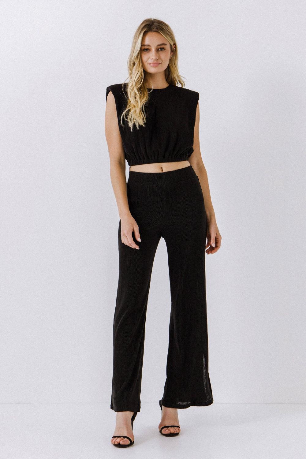 Endless Rose Pleated Pants BLACK