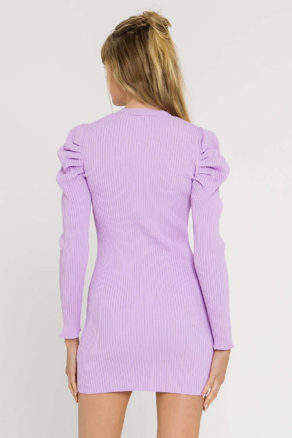 Endless Rose Plunging V-Neck Knit Dress LILAC