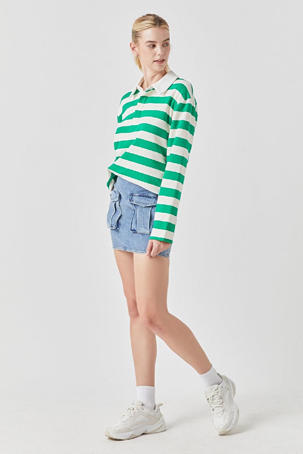 Endless Rose Pocket Denim Mini Skirt BLUE