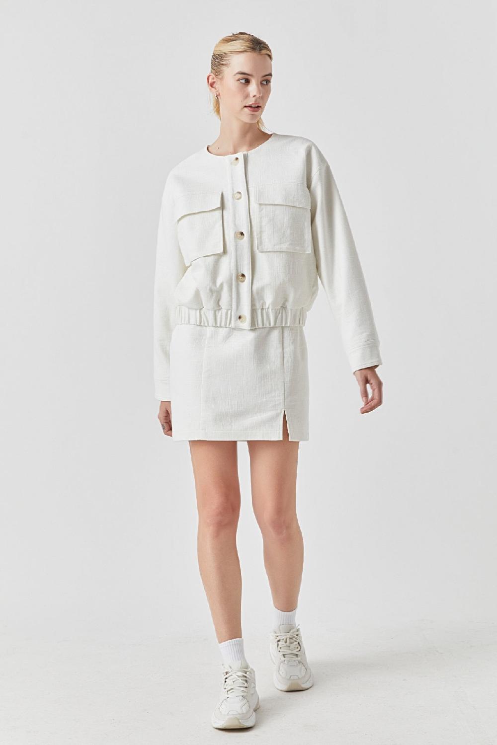 Endless Rose Pocket Linen Jacket IVORY
