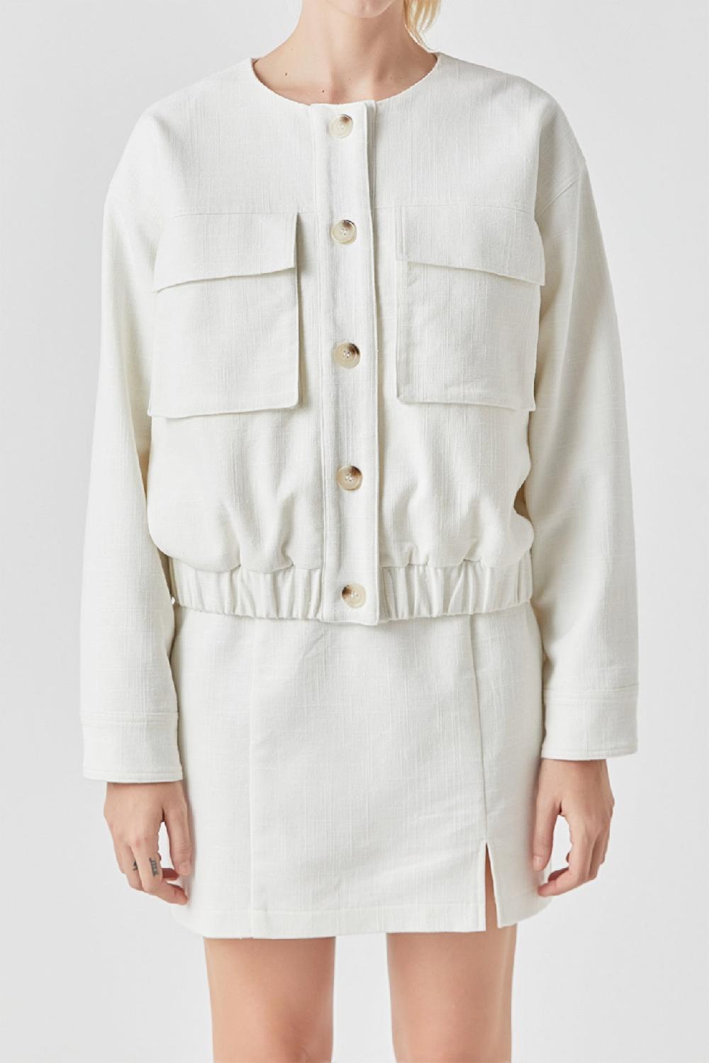 Endless Rose Pocket Linen Jacket IVORY