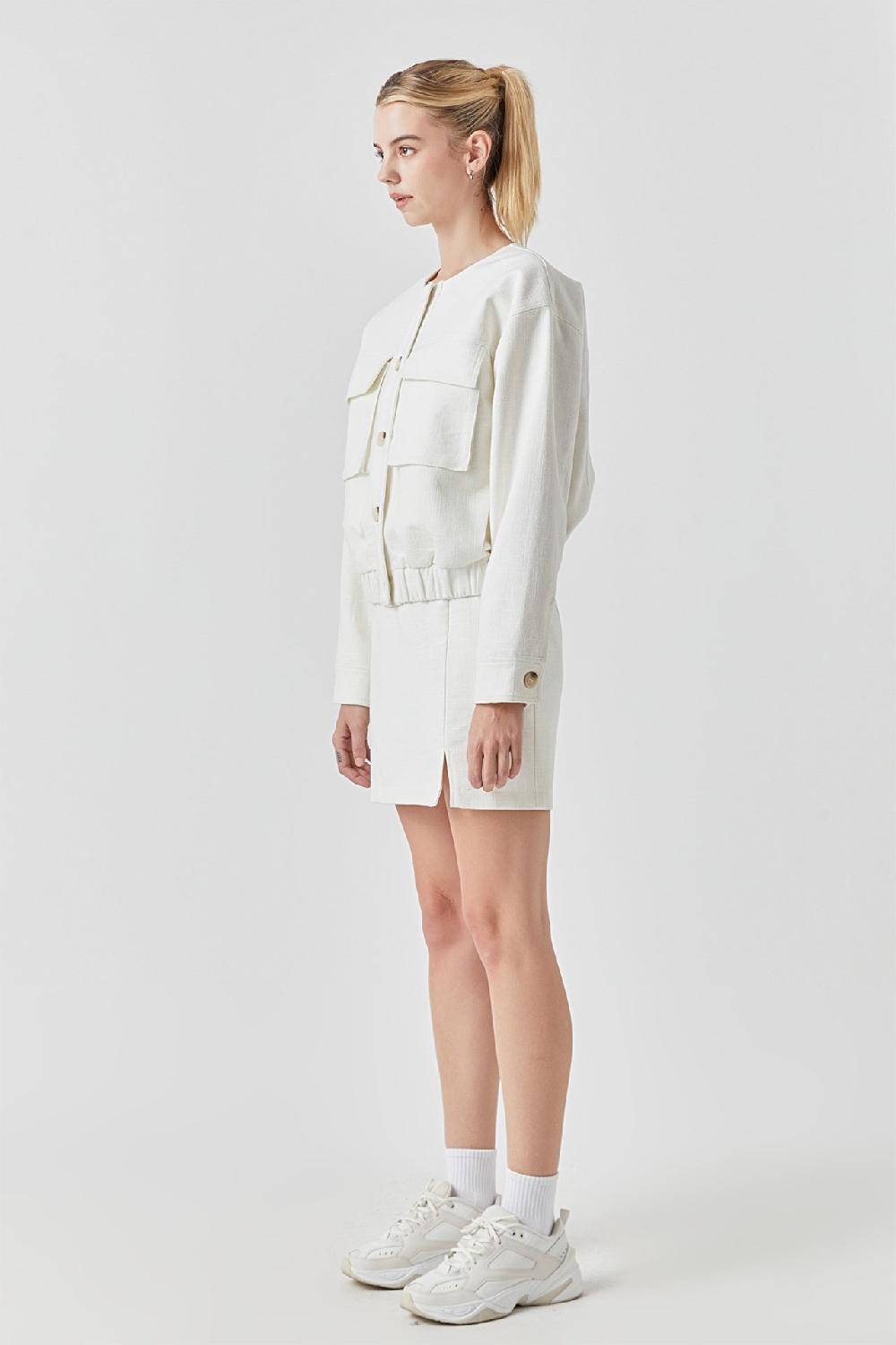 Endless Rose Pocket Linen Jacket IVORY