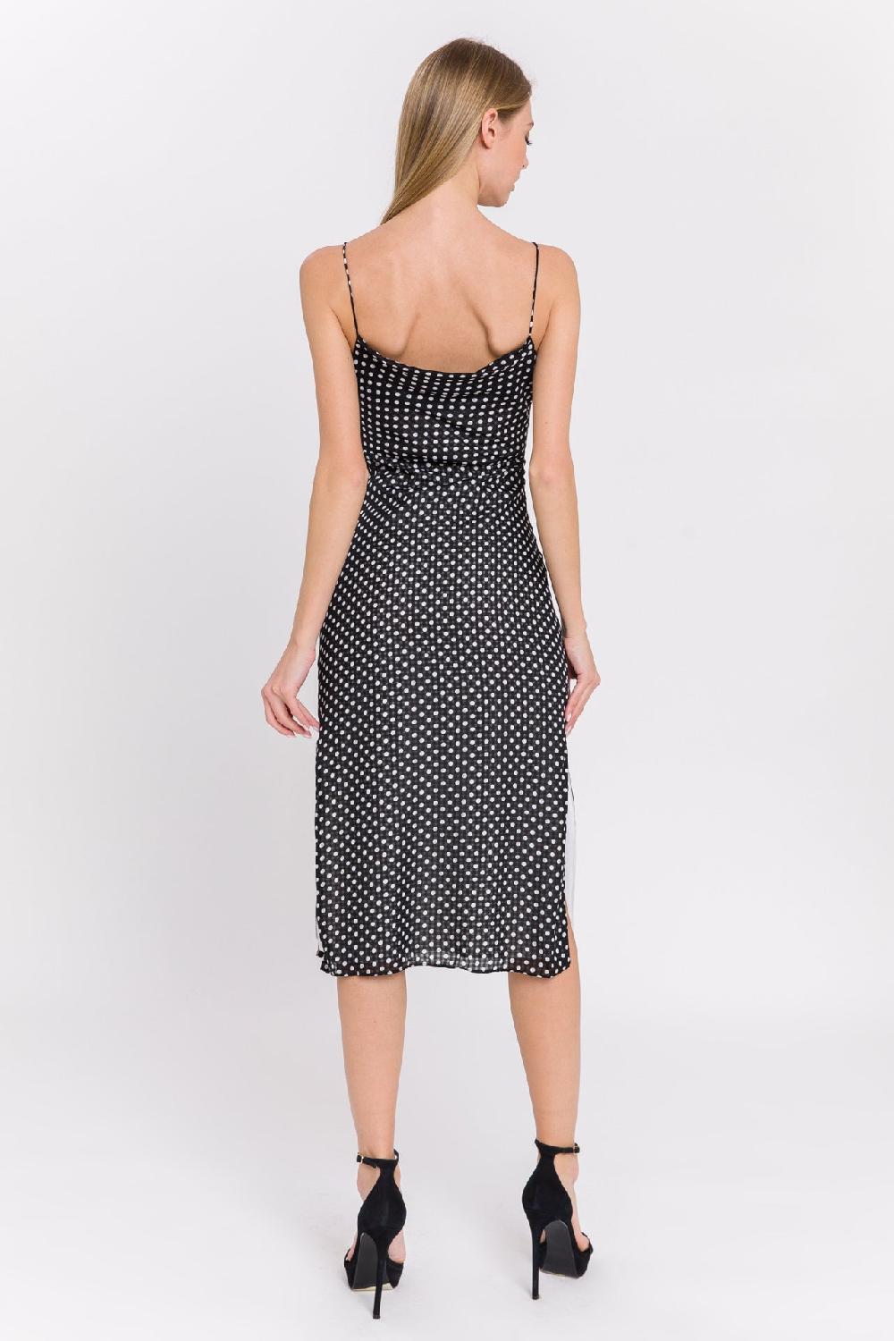 Endless Rose Polka Dot Fitted Dress BLACK