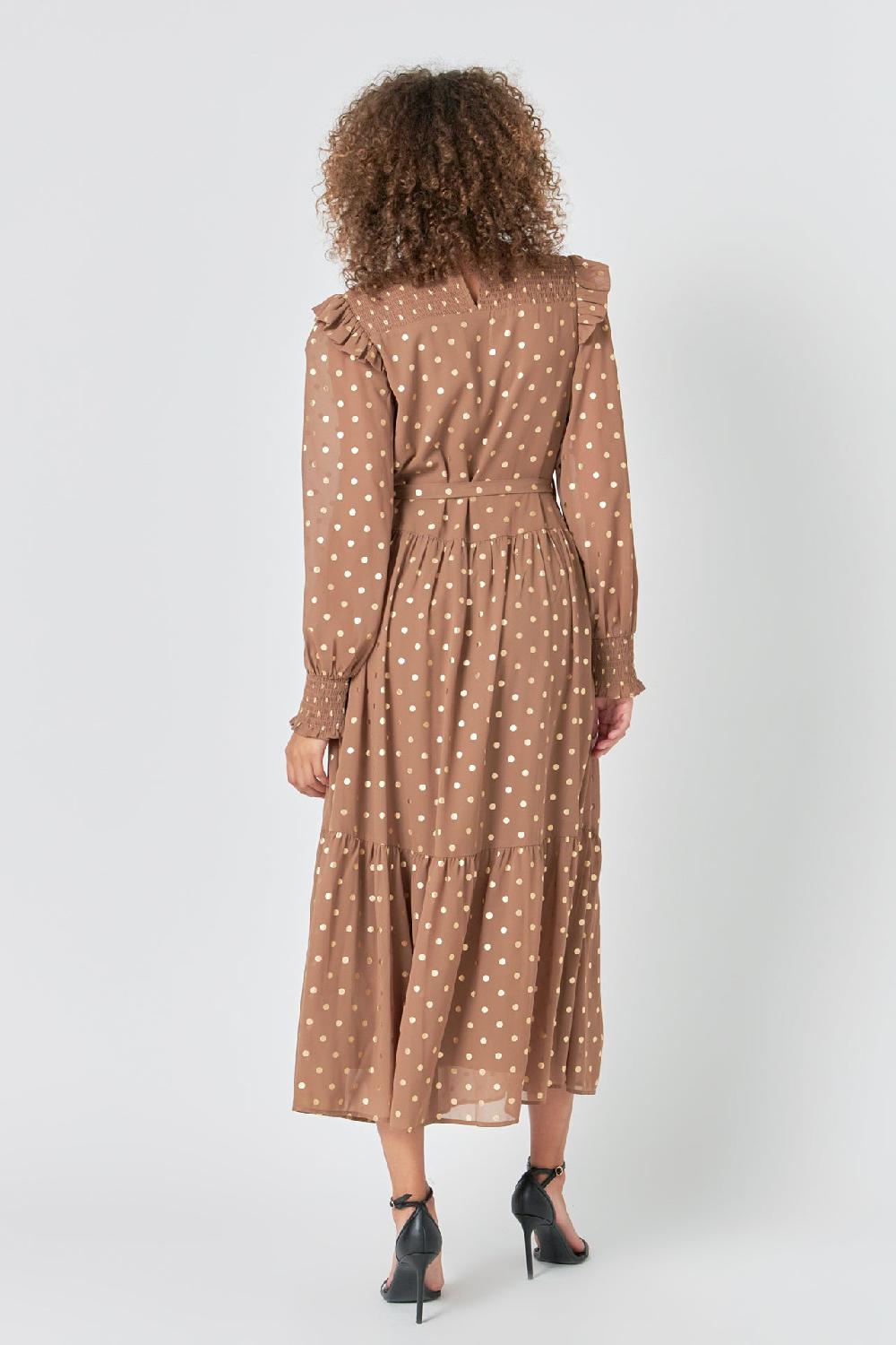 Endless Rose Polka Dot Maxi Dress TAN