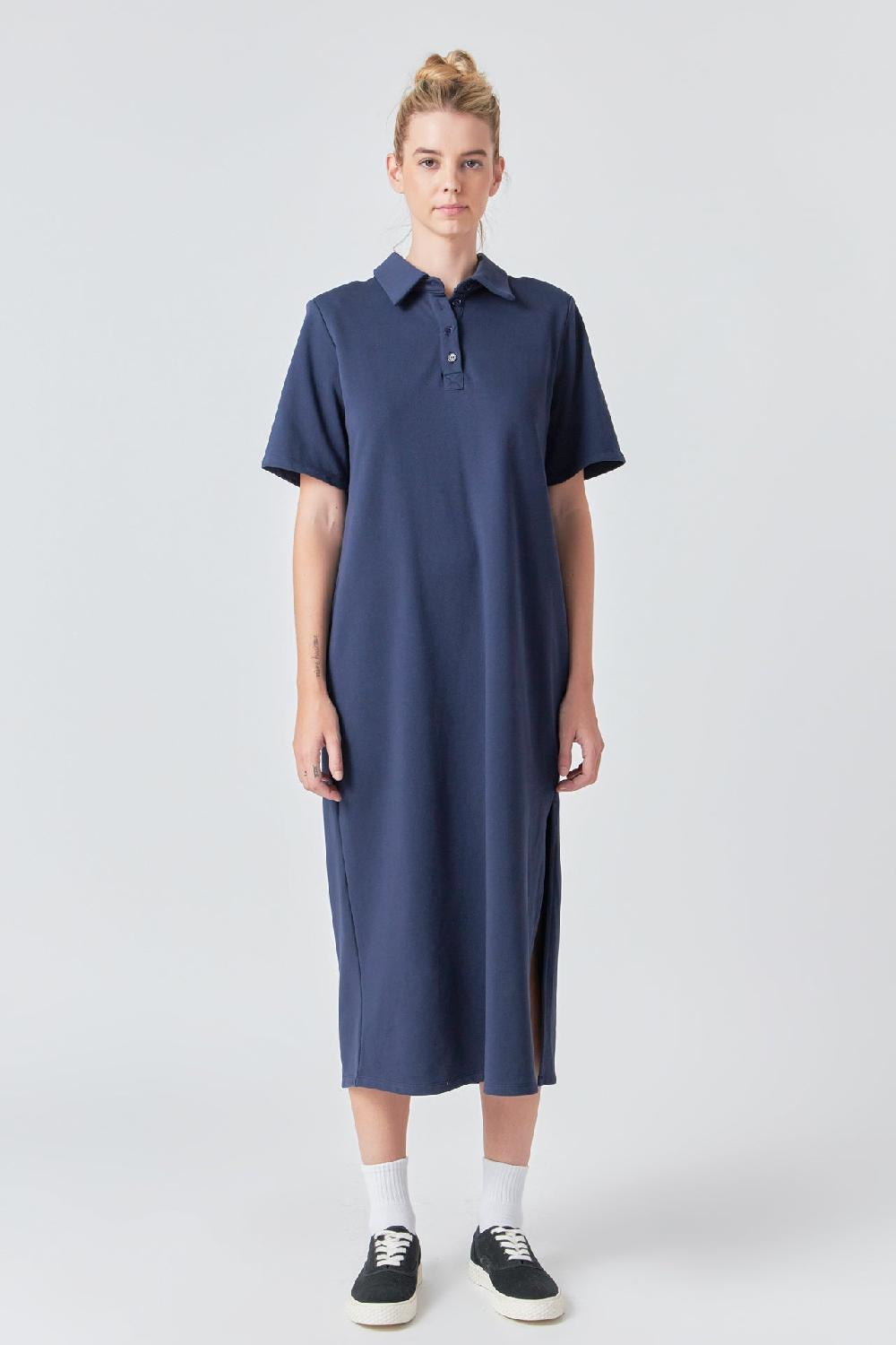 Endless Rose Polo Midi Dress NAVY