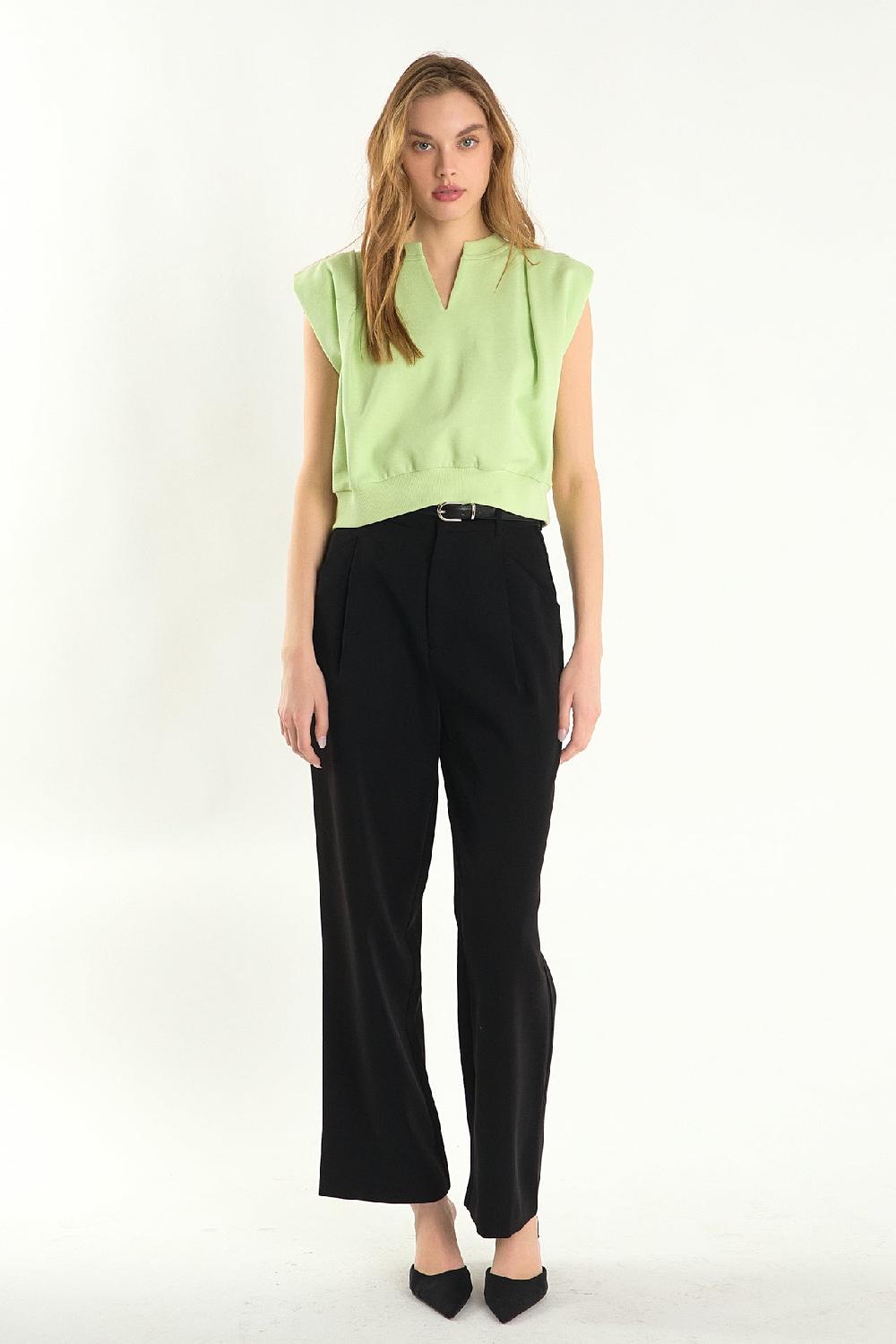 Endless Rose Power Shoulder Sweatshirt LIME