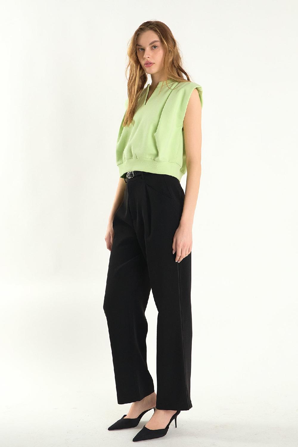 Endless Rose Power Shoulder Sweatshirt LIME