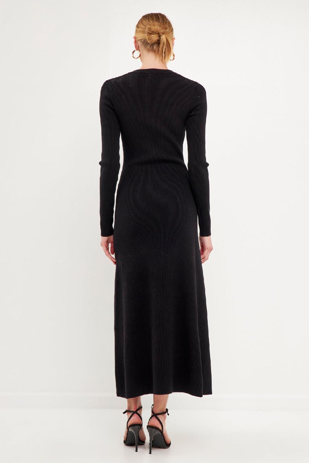 Endless Rose Premium Button-Down Maxi Dress BLACK