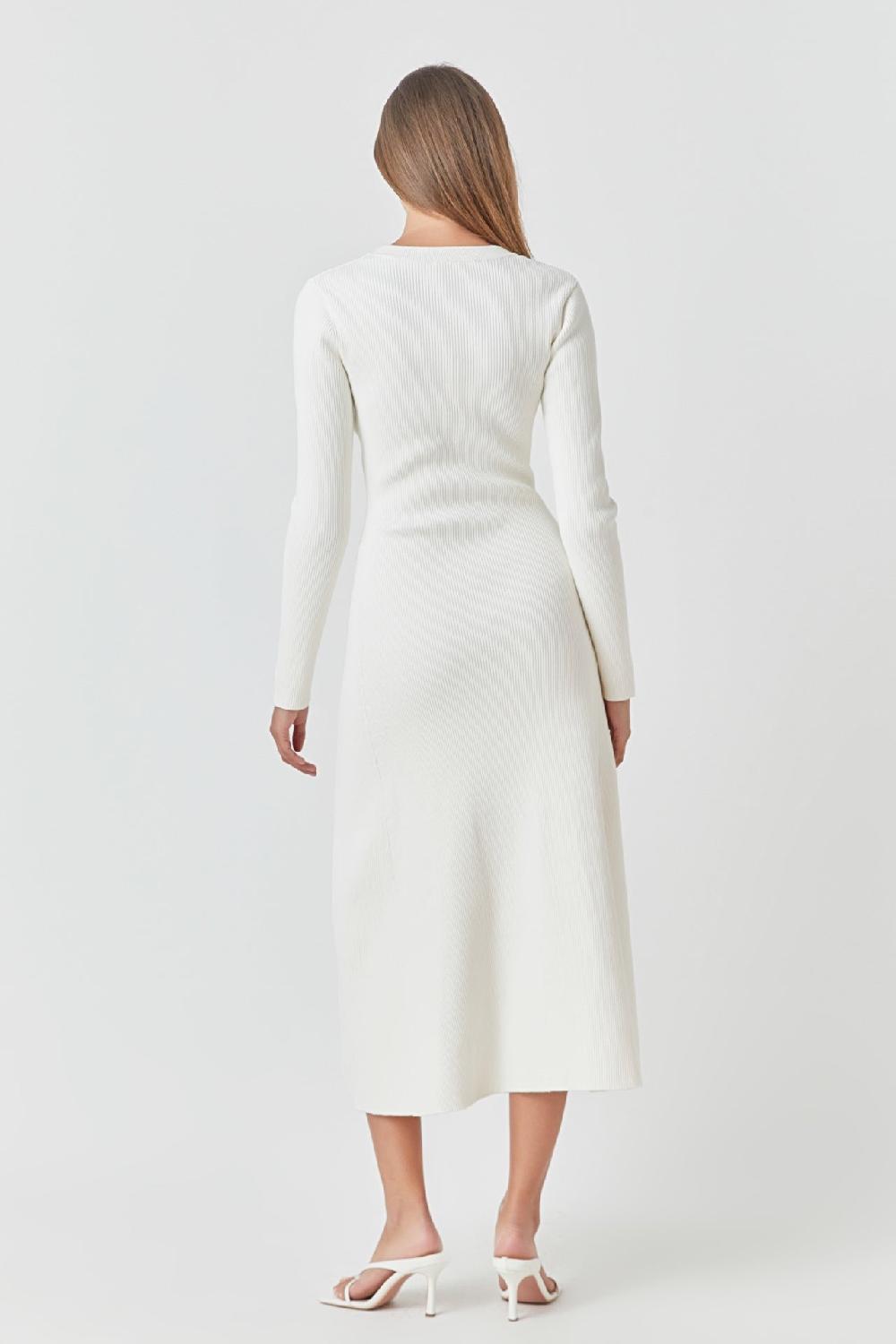 Endless Rose Premium Button-Down Maxi Dress WHITE