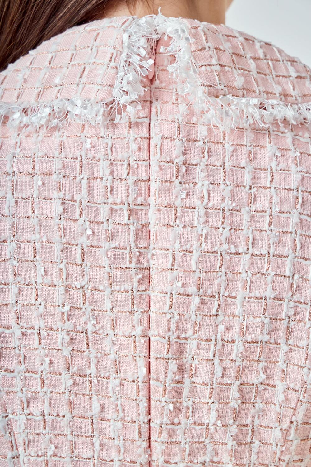 Endless Rose Premium Check Tweed Mini Dress PINK