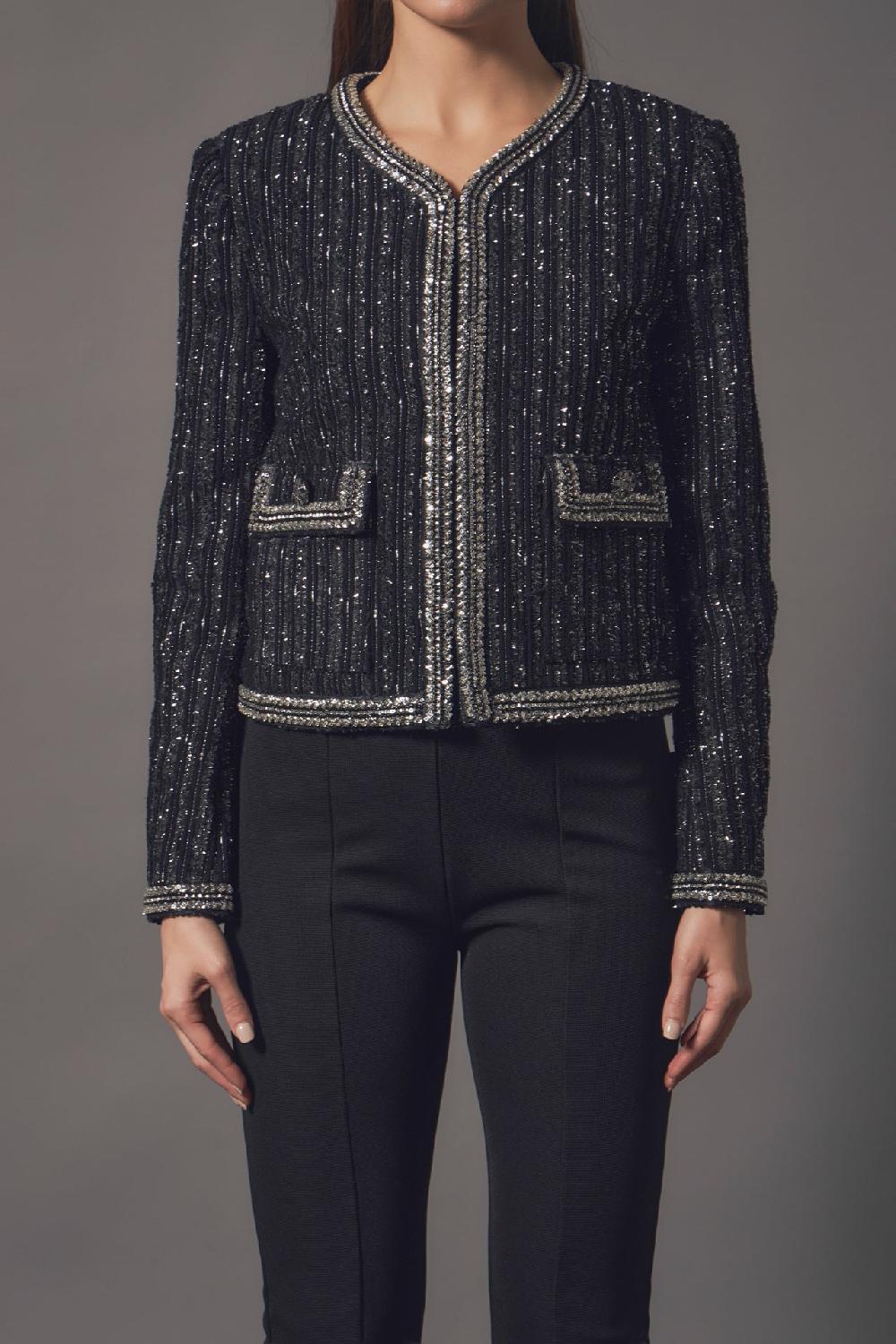 Endless Rose Premium Cropped Jacket BLACK