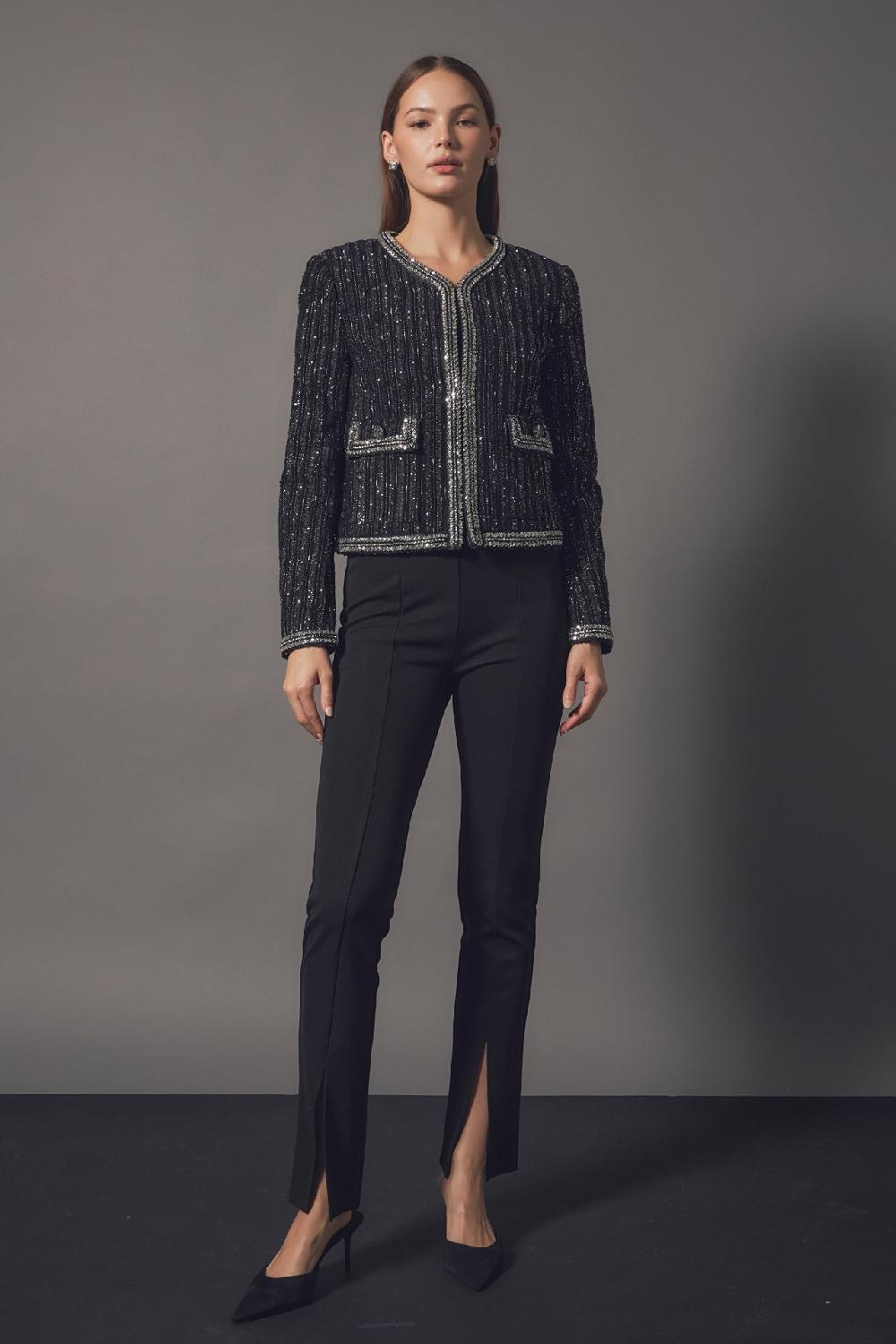 Endless Rose Premium Cropped Jacket BLACK