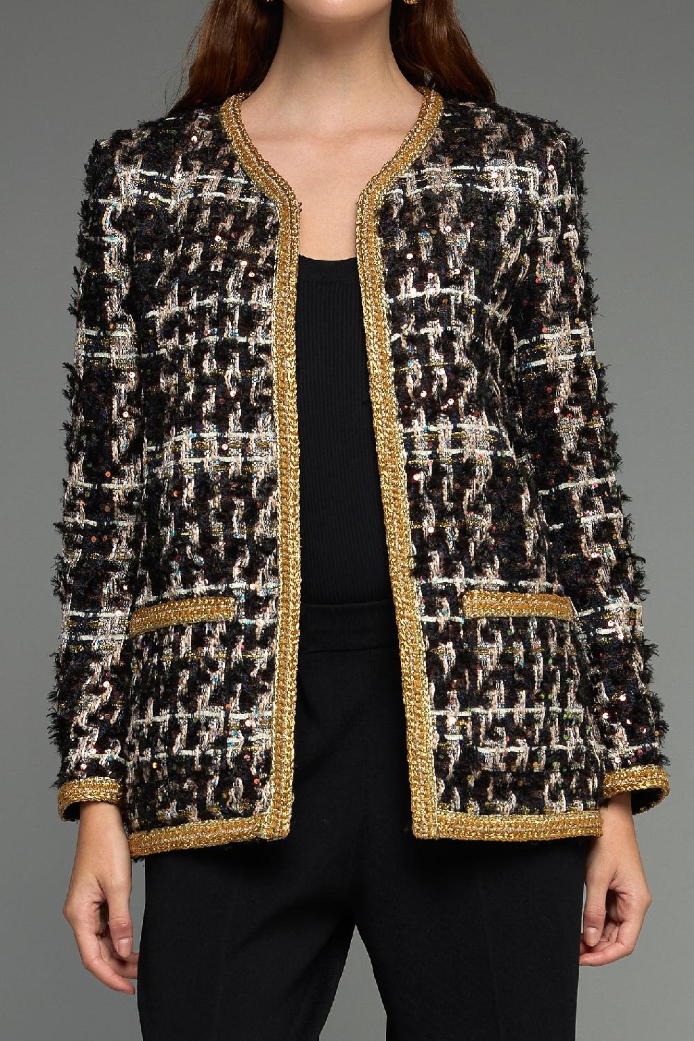 Endless Rose Premium Tweed Jacket BLACK MULTI