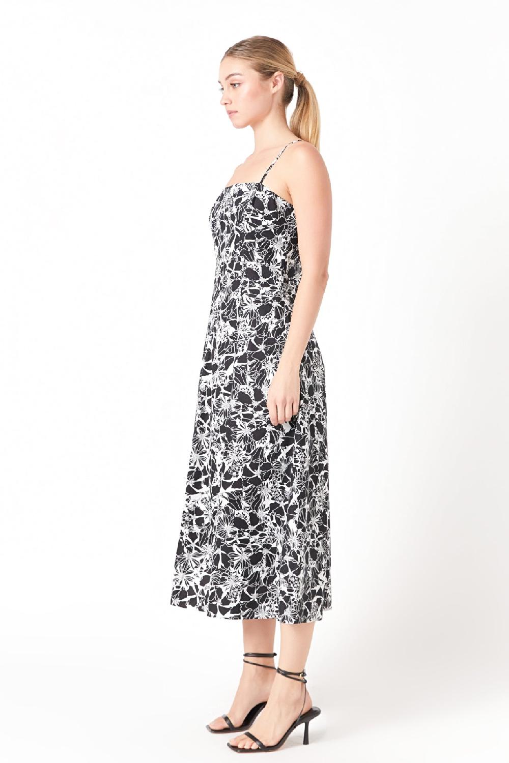 Endless Rose Printed Cotton Maxi Dress BLACK/WHITE