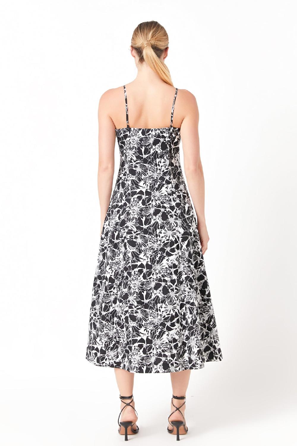 Endless Rose Printed Cotton Maxi Dress BLACK/WHITE