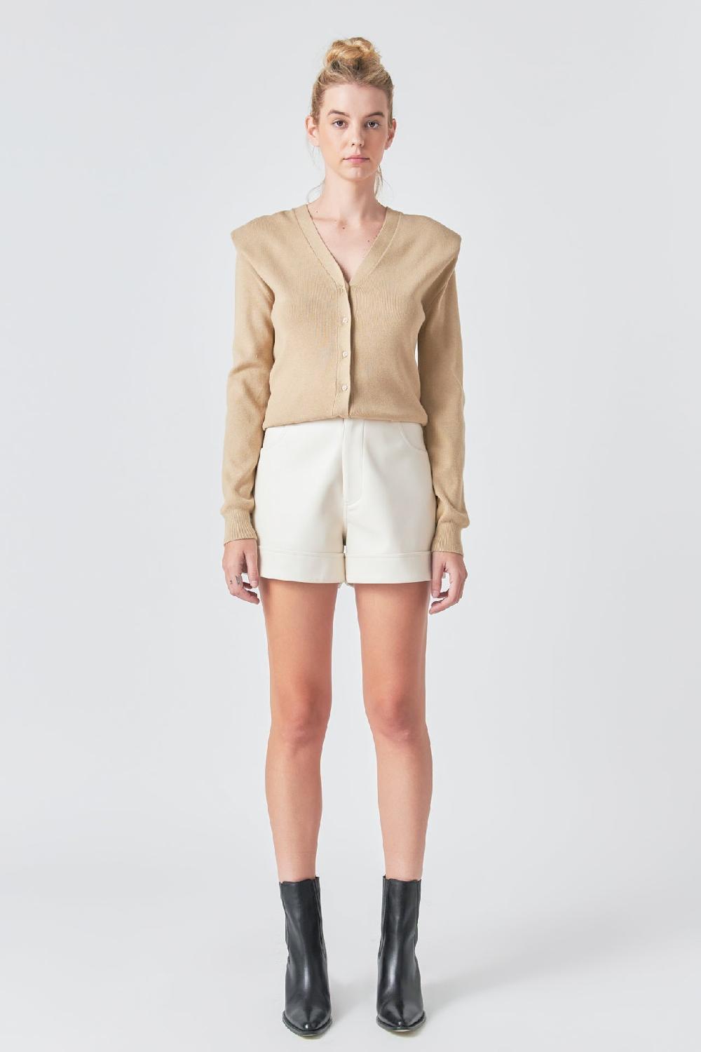 Endless Rose Pu Shorts CREAM