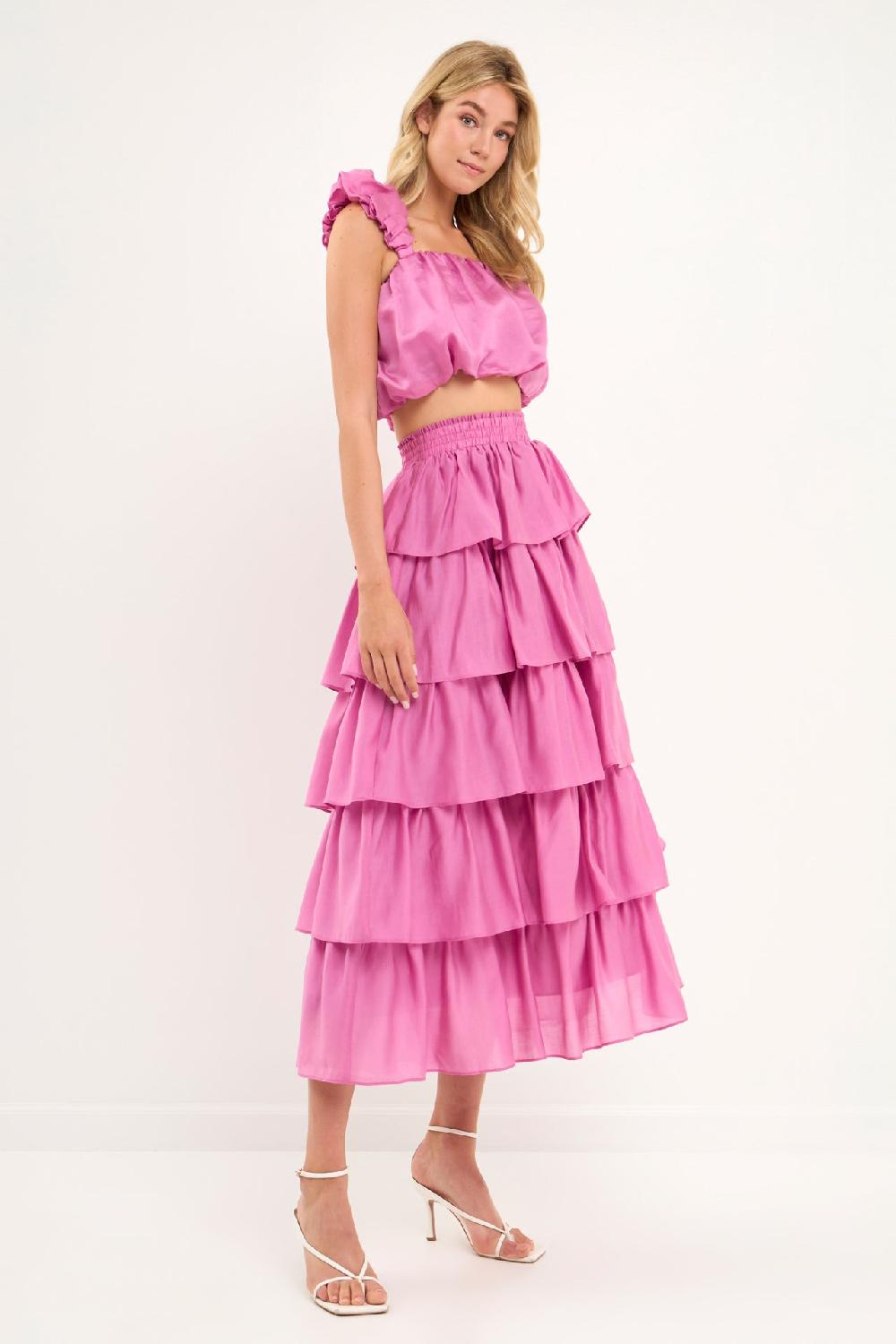 Endless Rose Puff Sleeve Cropped Top ORCHID