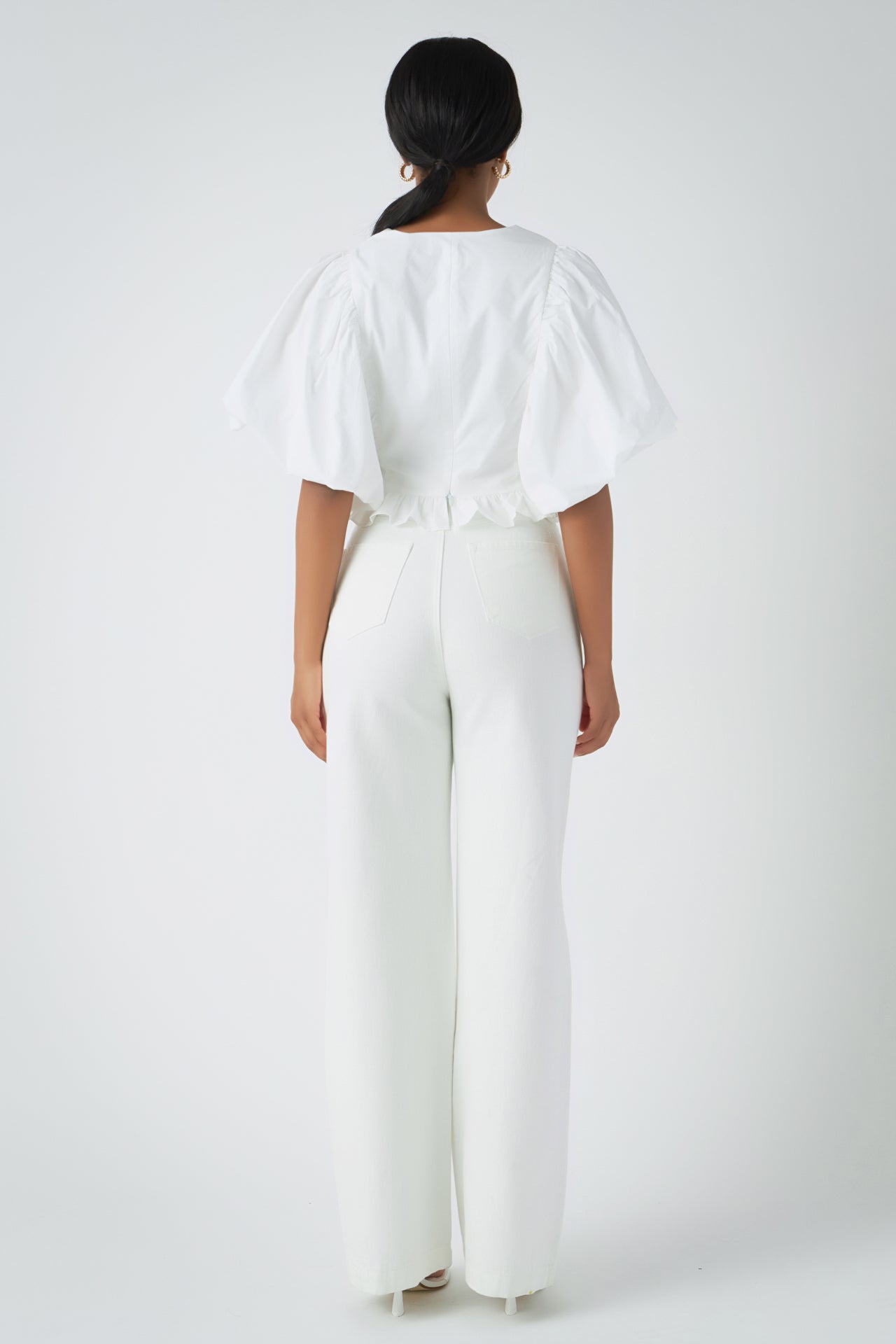 Endless Rose Puff Sleeve Detail Top WHITE