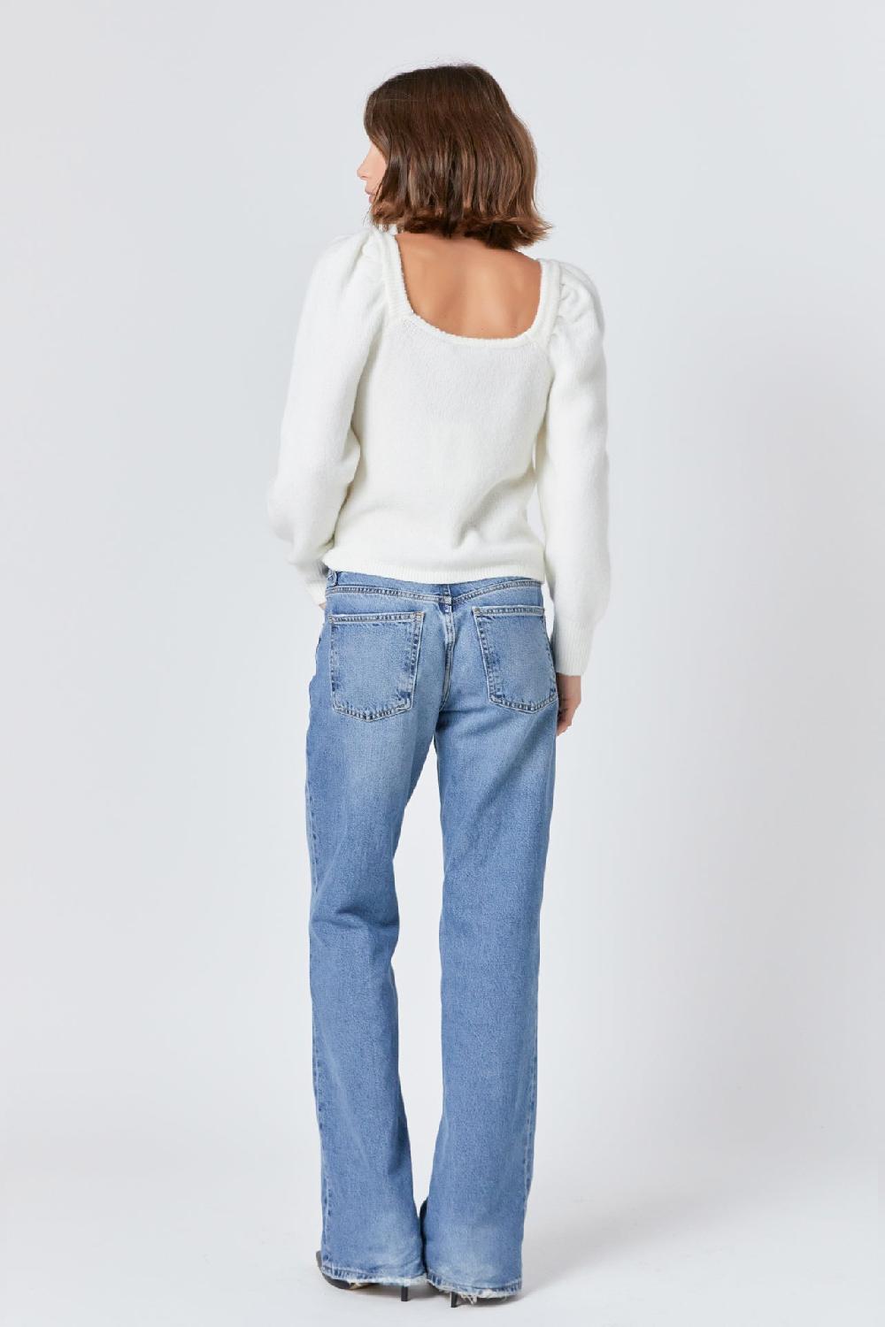 Endless Rose Puff Sleeve Sweater BLACK