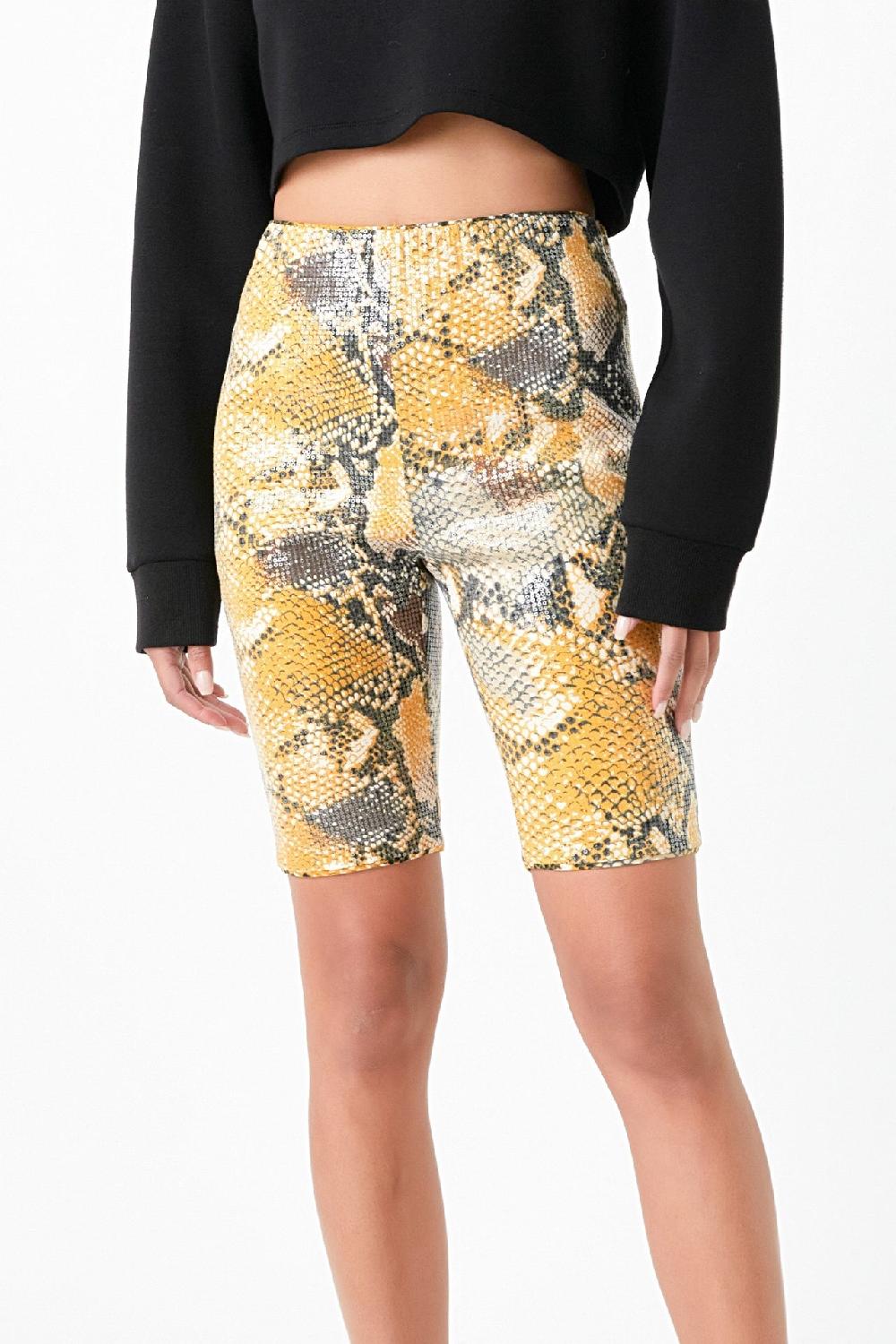 Endless Rose Python Sequin Biker Shorts MULTI