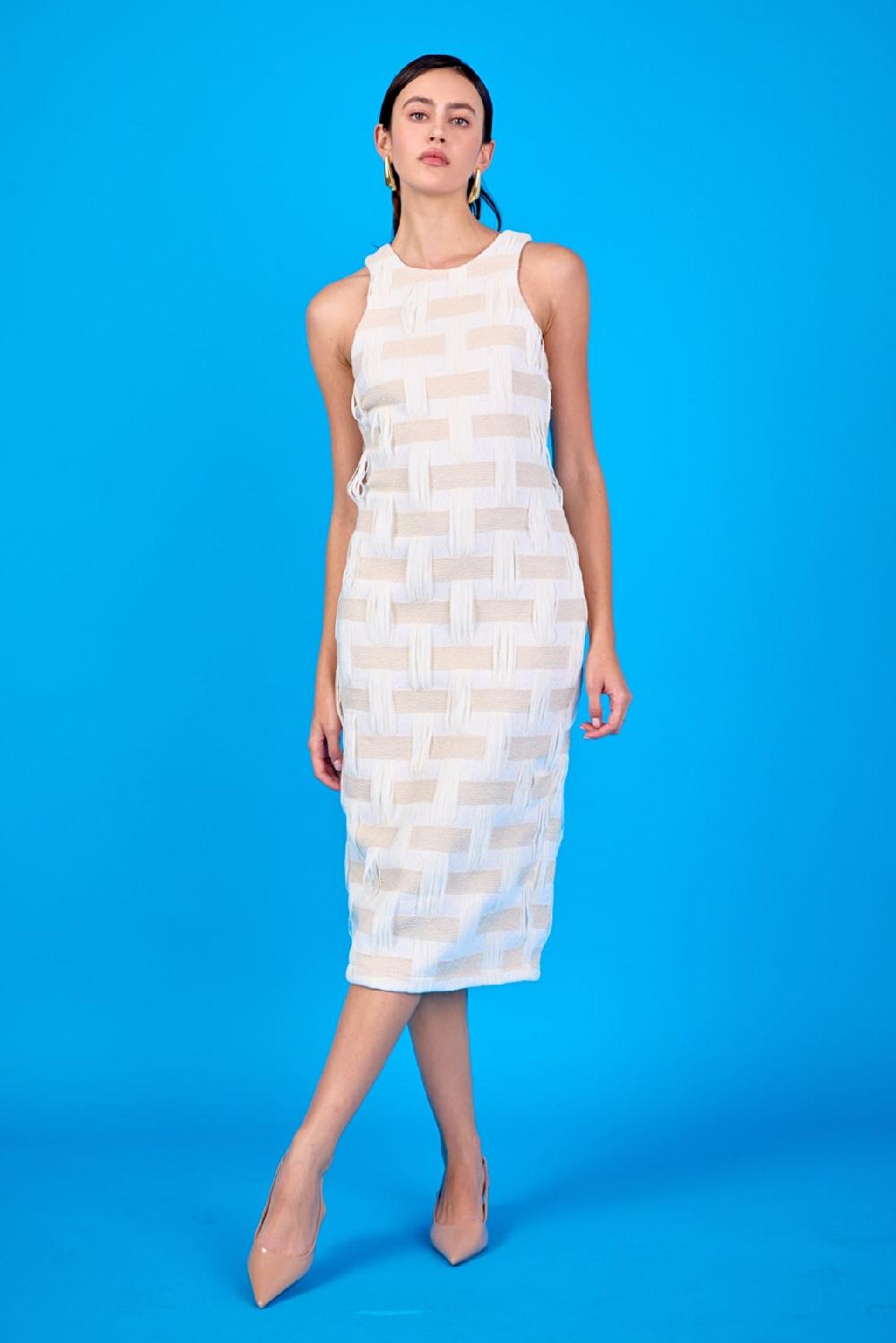 endless rose Racer Back Neck Midi Dress IVORY