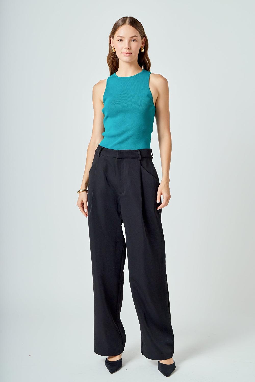 endless rose Racerback Knit Tank JADE