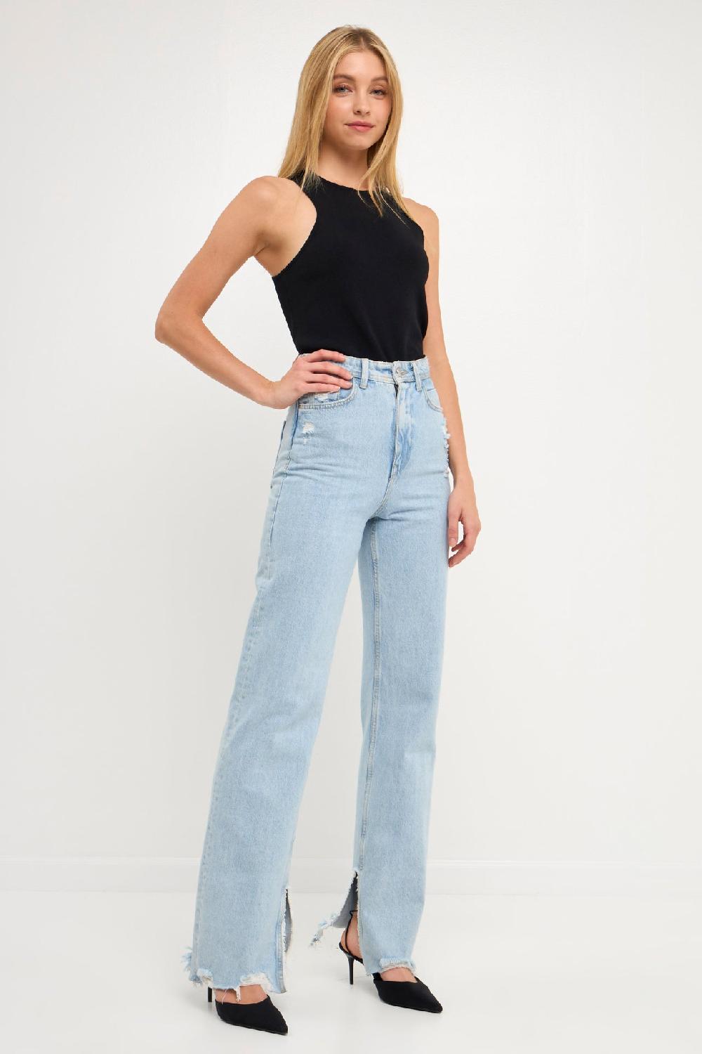 endless rose Racerback Knit Tank - Sale BLACK