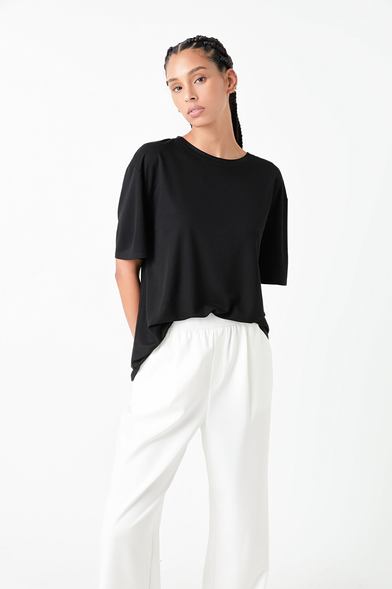 endless rose Relaxed Oversize T-shirt BLACK