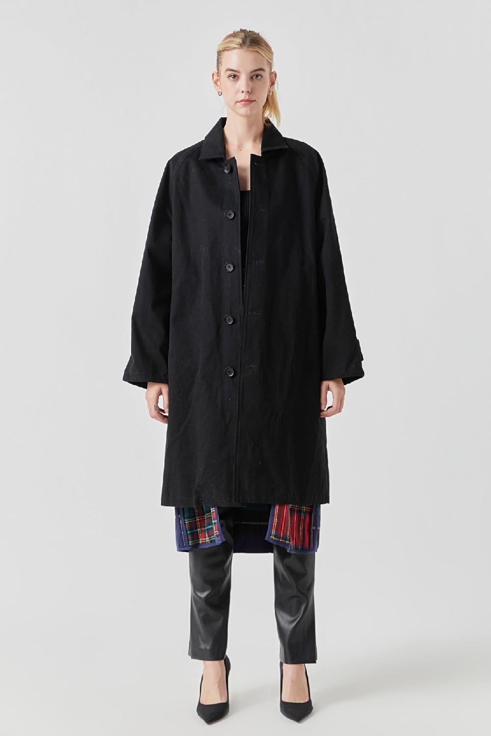 Endless Rose Reversible Check Long Coat MULTI