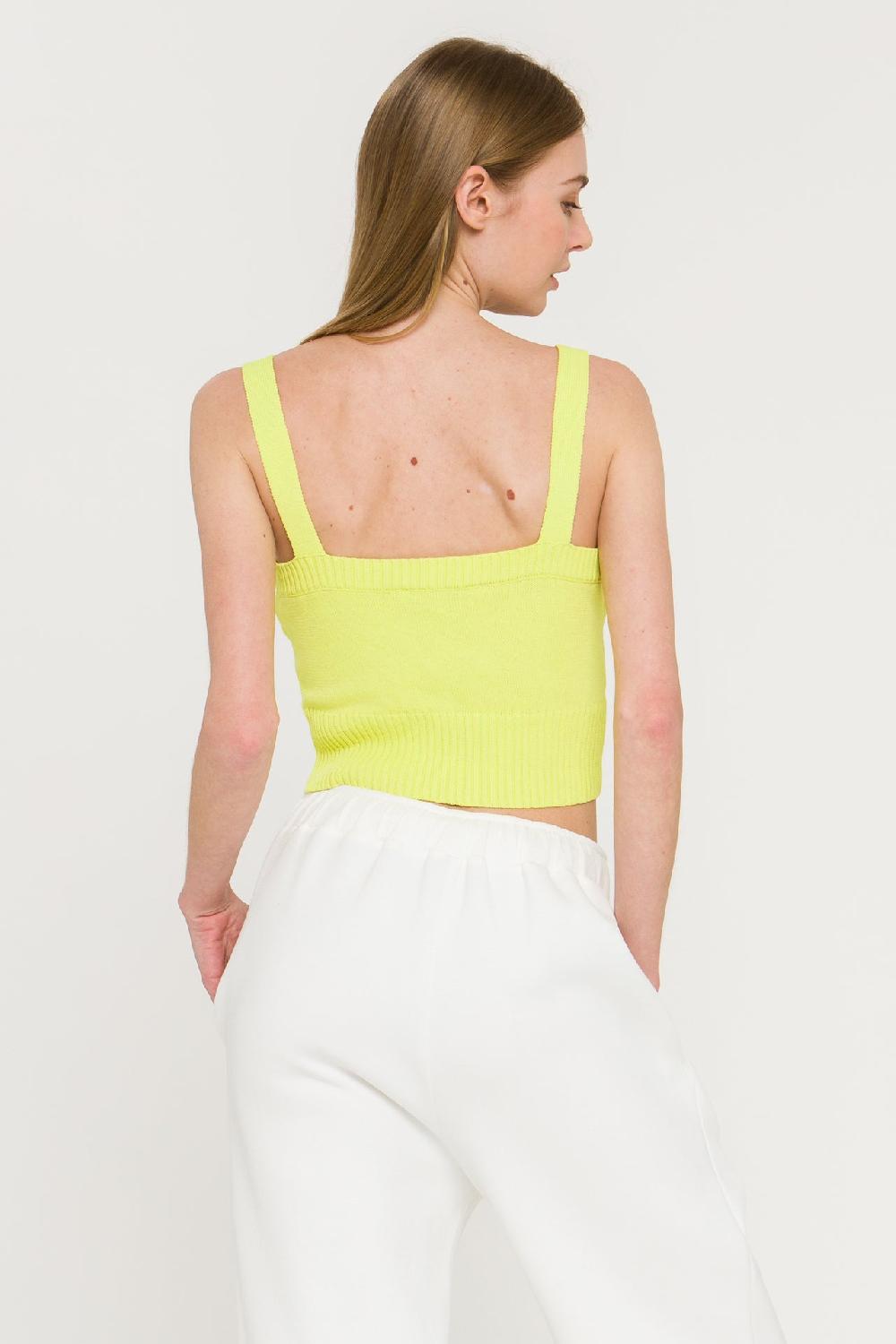 Endless Rose Ribbed Crop Top LIME