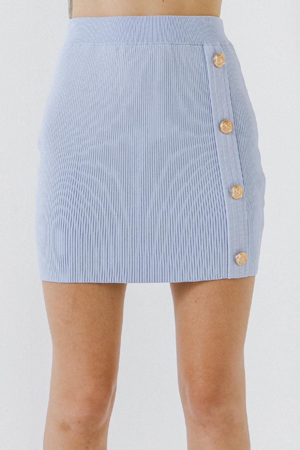 Endless Rose Ribbed Mini Skirt POWDER BLUE