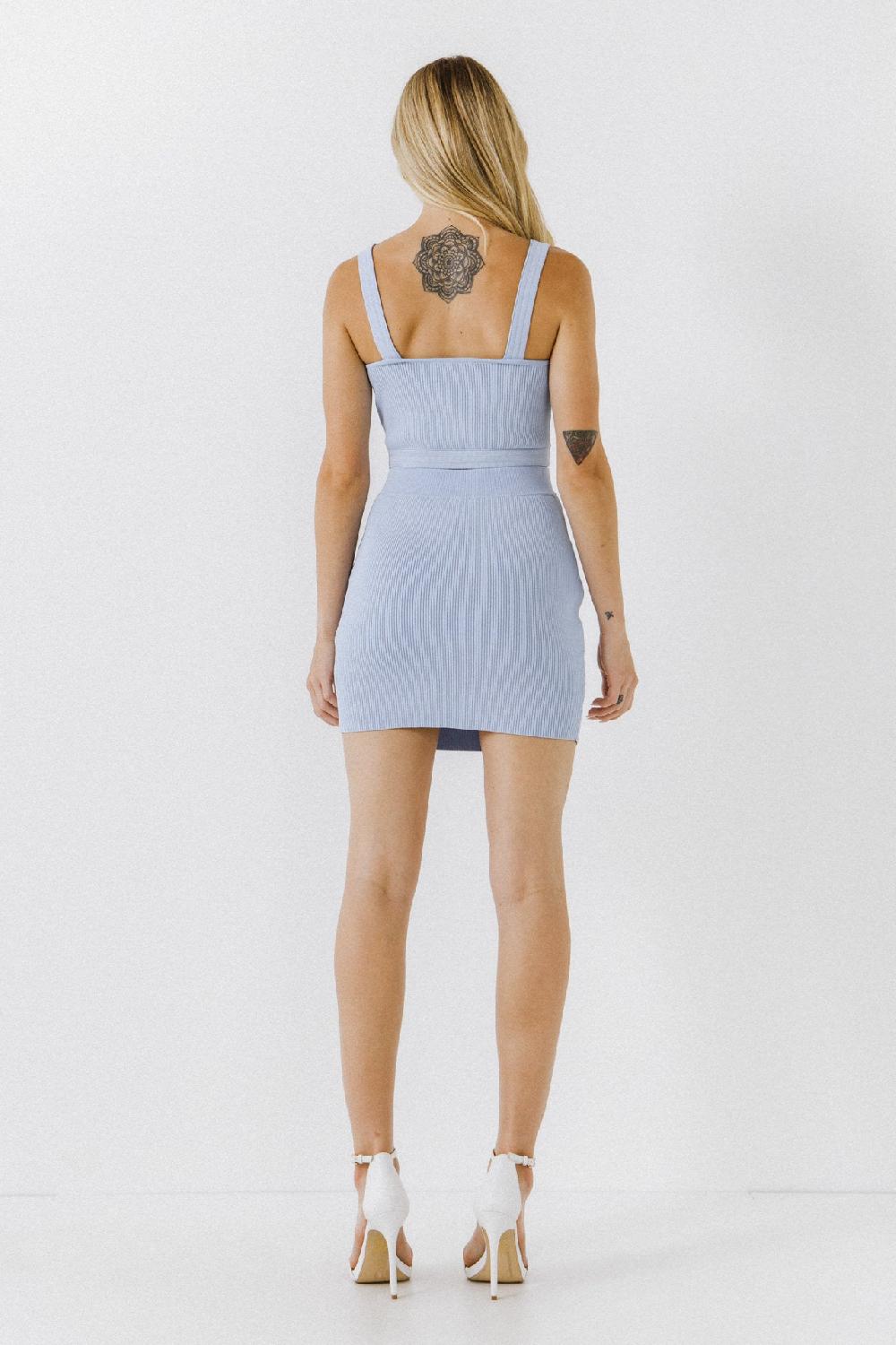 Endless Rose Ribbed Mini Skirt POWDER BLUE