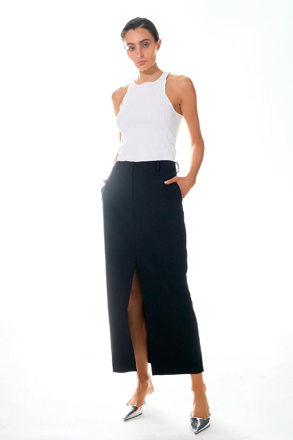 Endless Rose Ribbed Racer Back Slick Tank WHITE