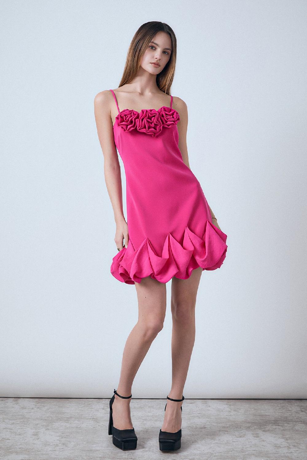 Endless Rose Rose Bubble Mini Dress FUCHSIA