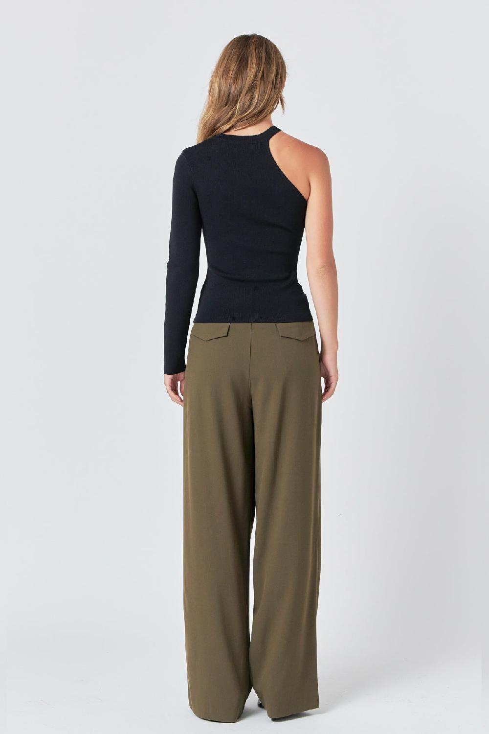 Endless Rose Rose Knit Top BLACK