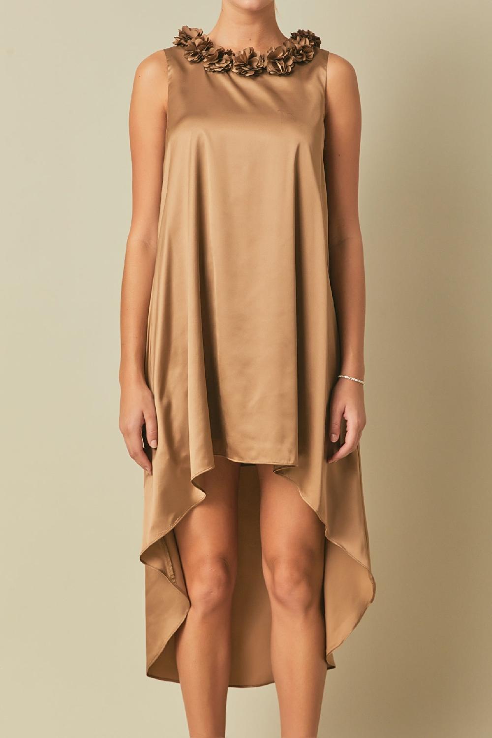 Endless Rose Rosette Maxi Dress BRONZE GOLD