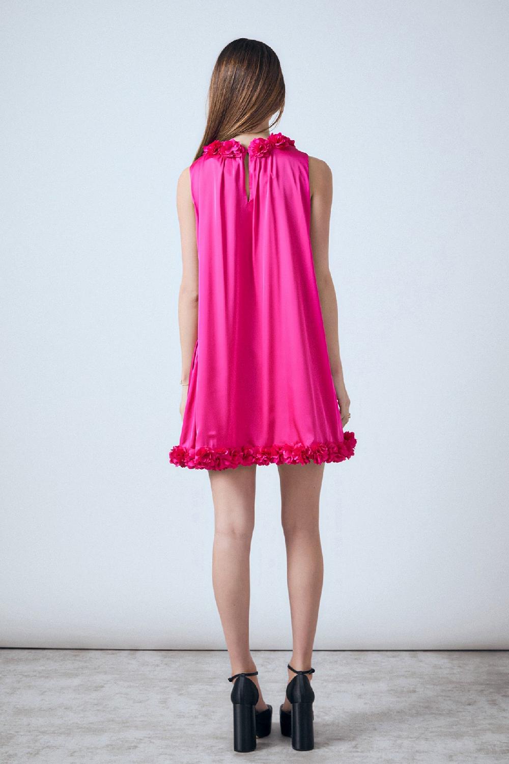 Endless Rose Rosette Mini Dress FUCHSIA