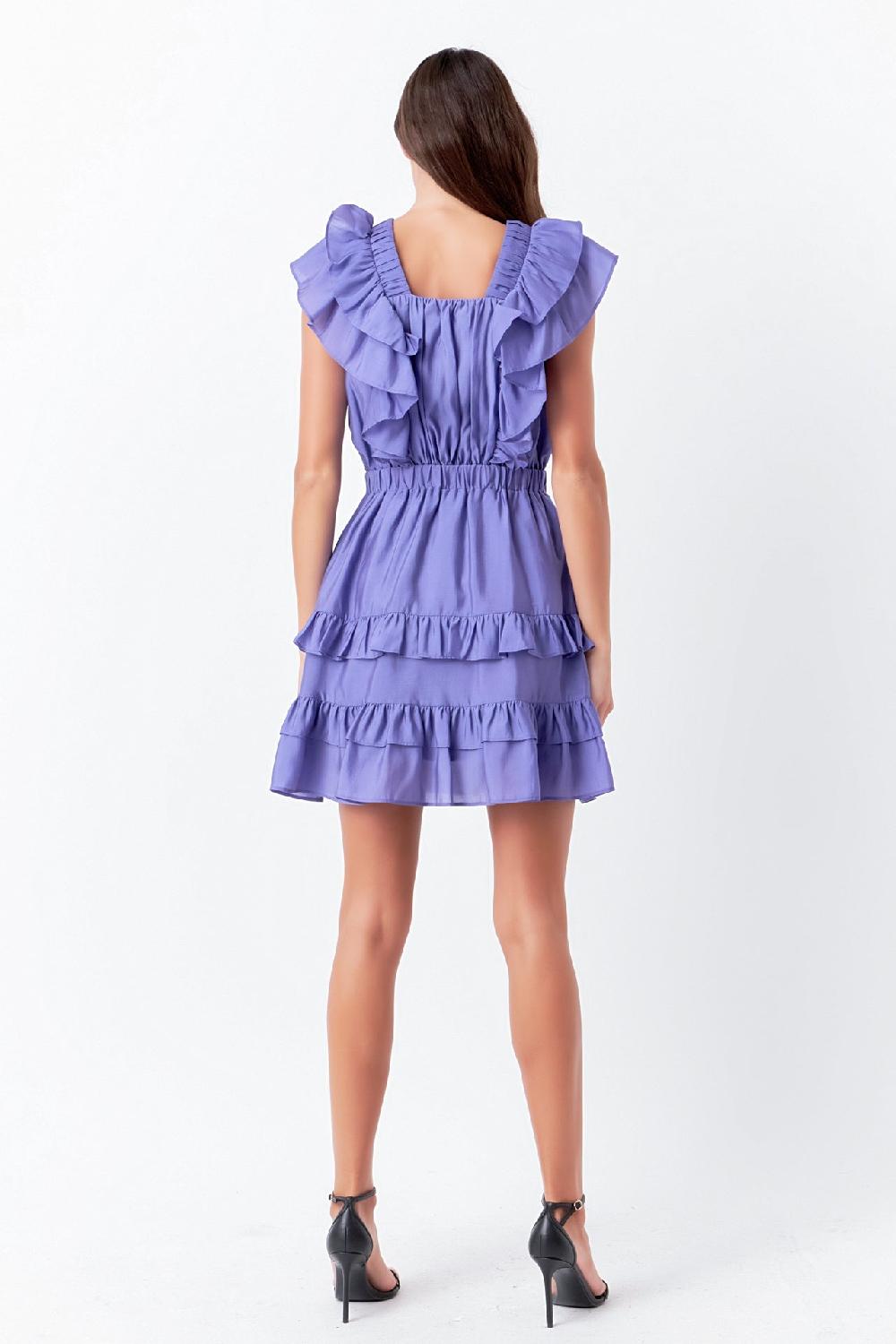 Endless Rose Ruffle Detail Mini Dress BLACK