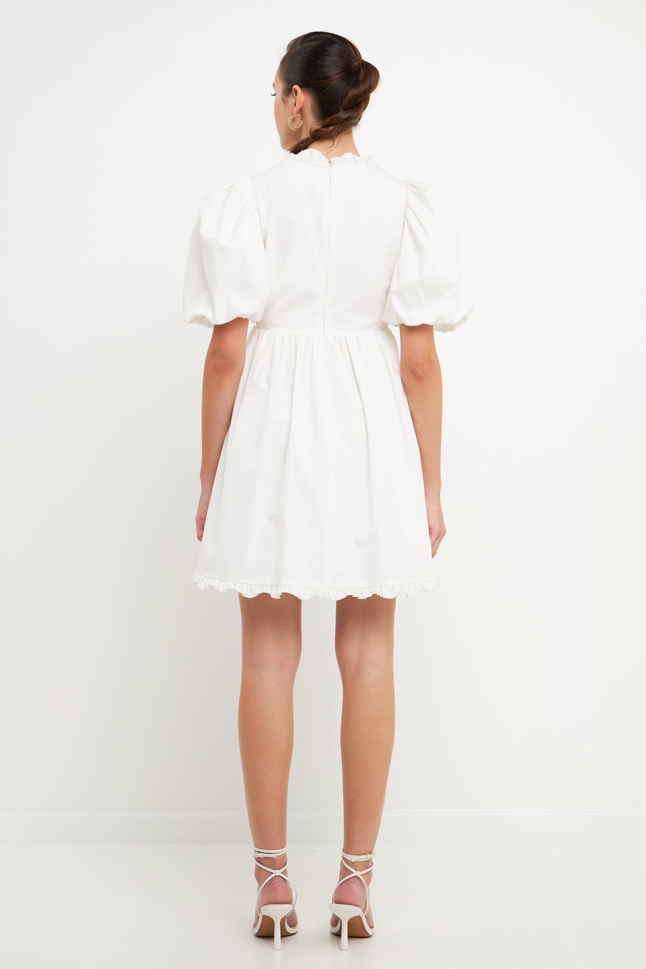 Endless Rose Ruffle Detail Mini Dress WHITE