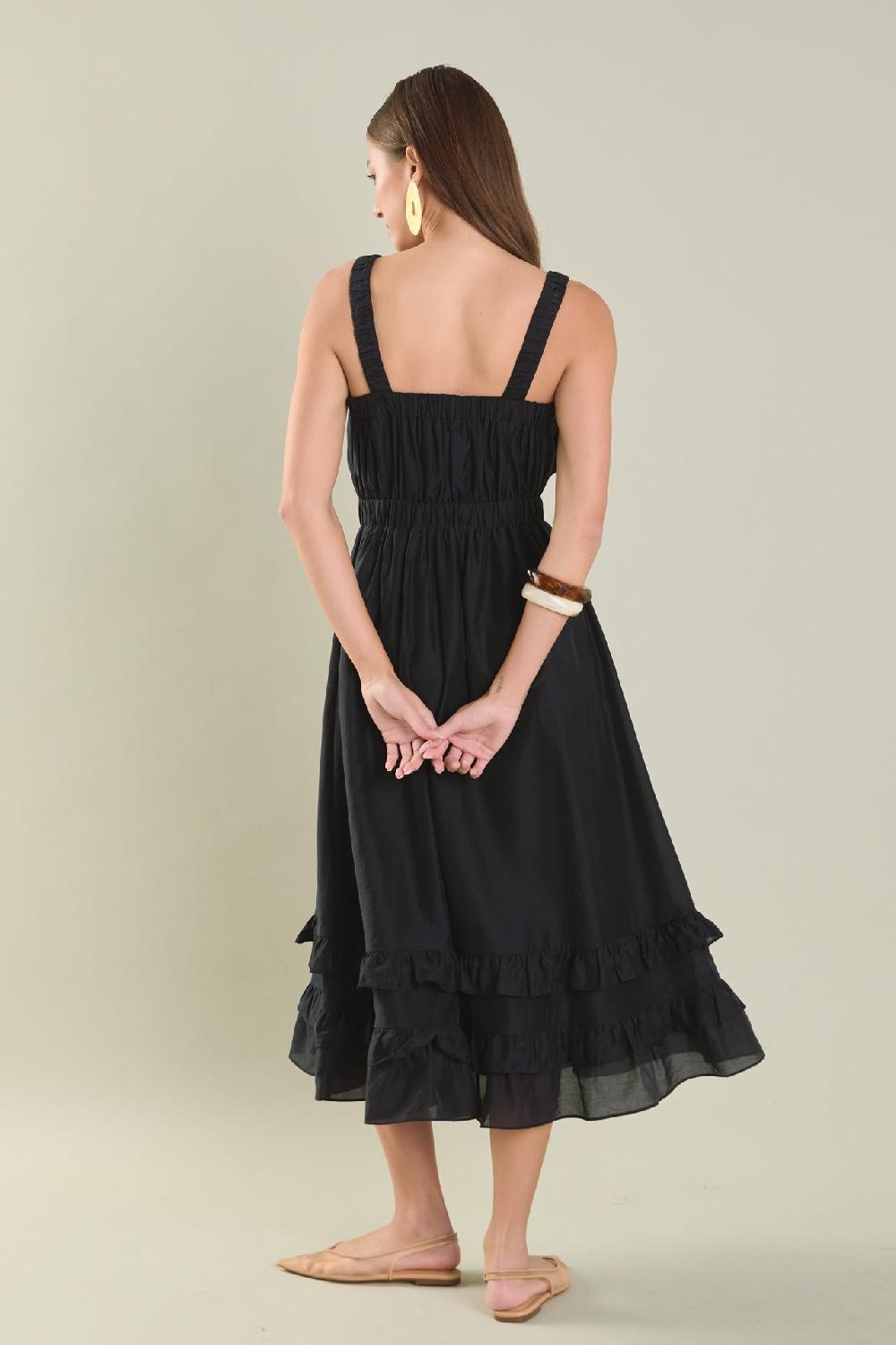 Endless Rose Ruffled Maxi Dress BLACK