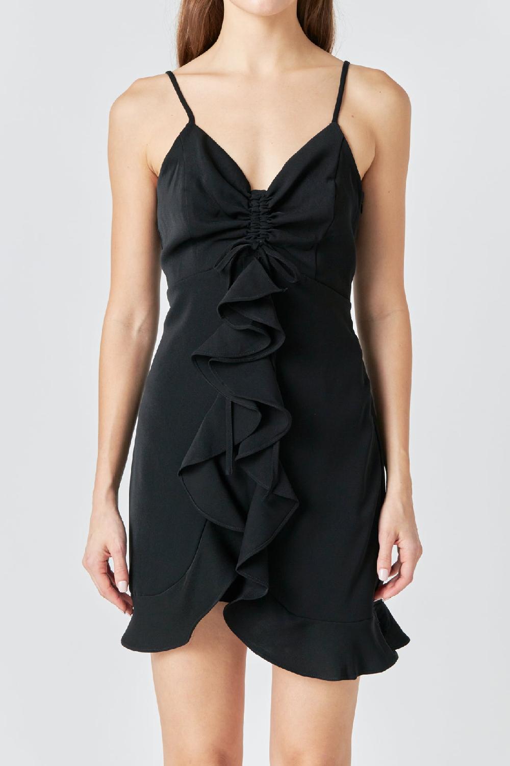 Endless Rose Ruffled Mini Dress BLACK