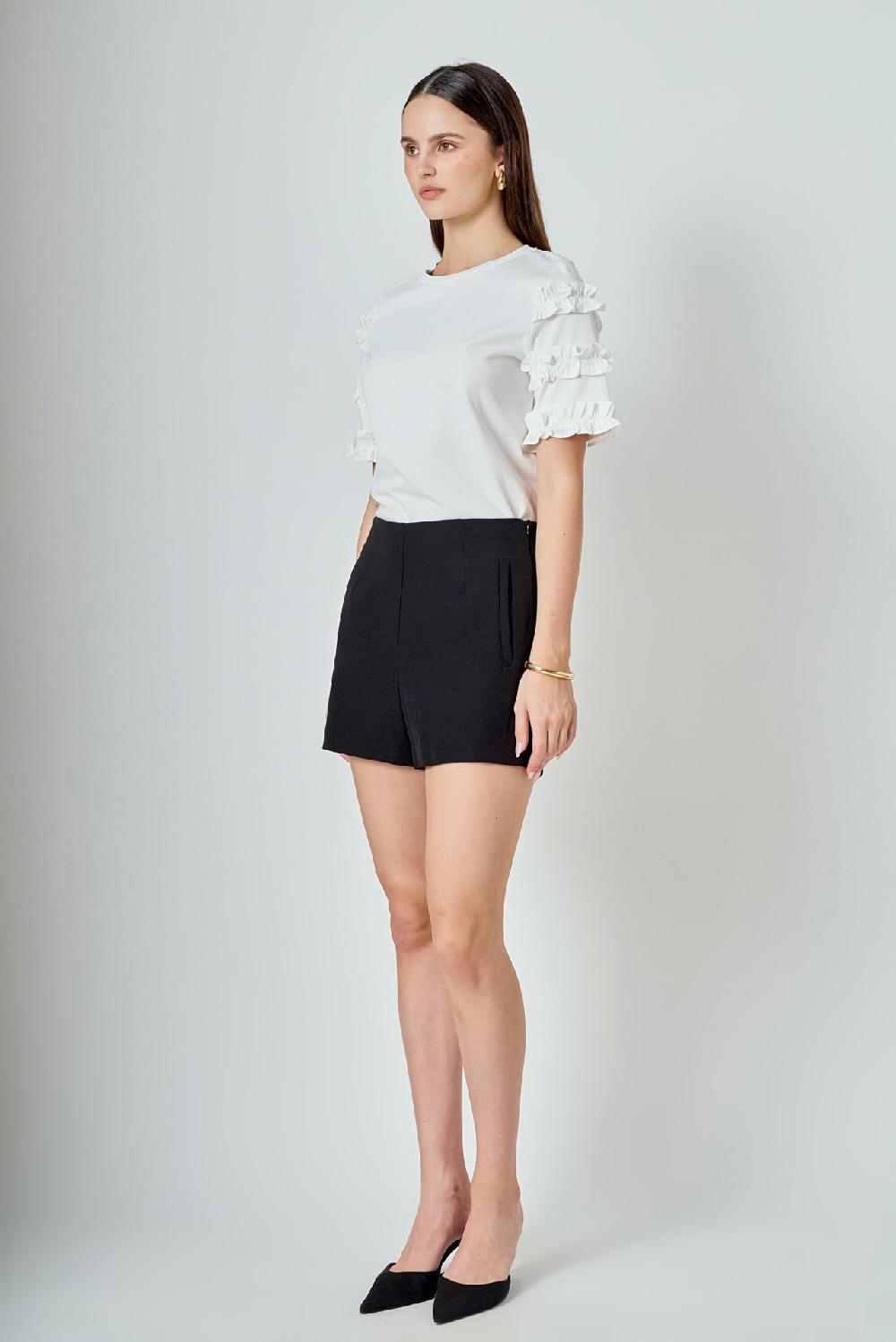 Endless Rose Ruffled Sleeve T-Shirt WHITE