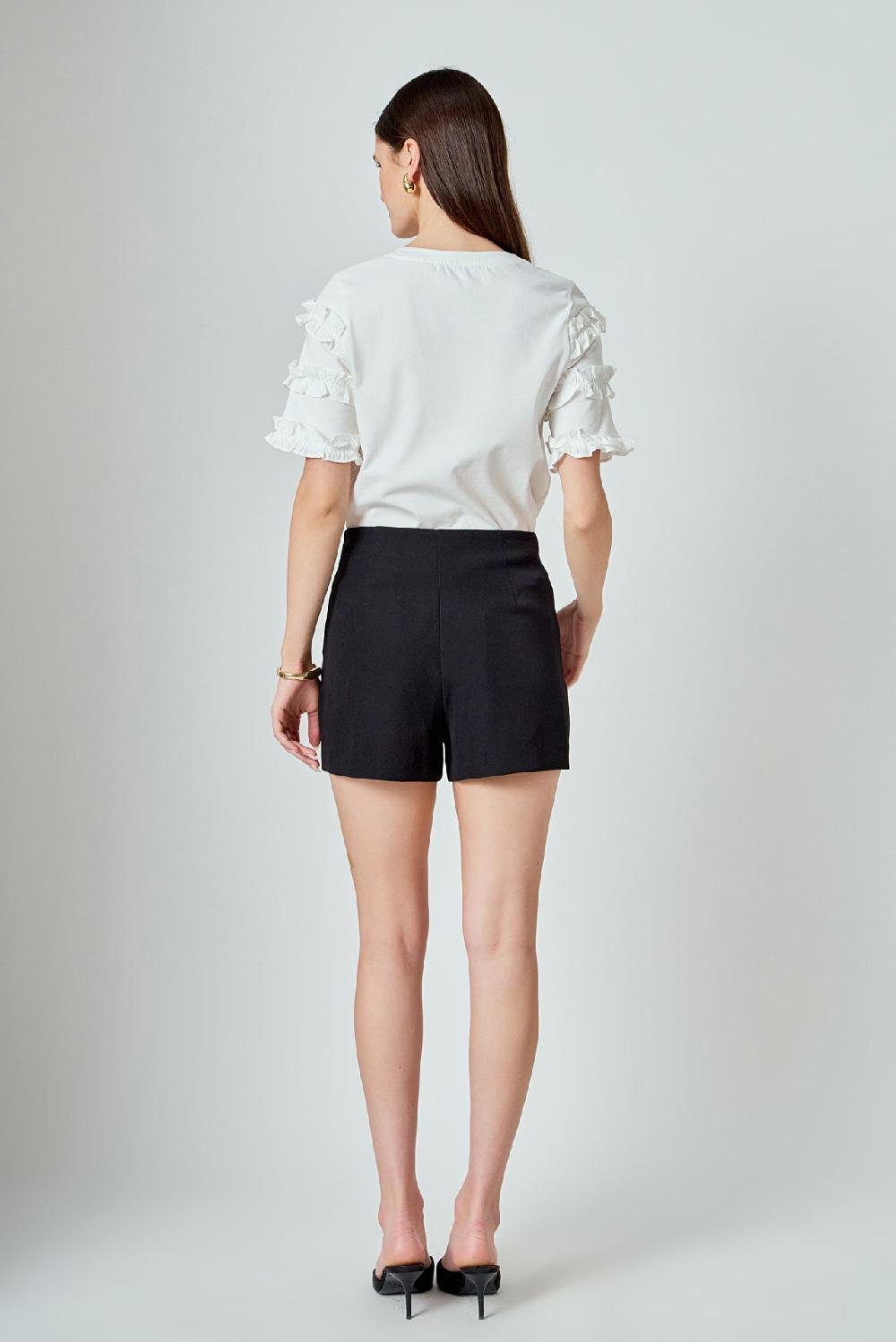 Endless Rose Ruffled Sleeve T-Shirt WHITE