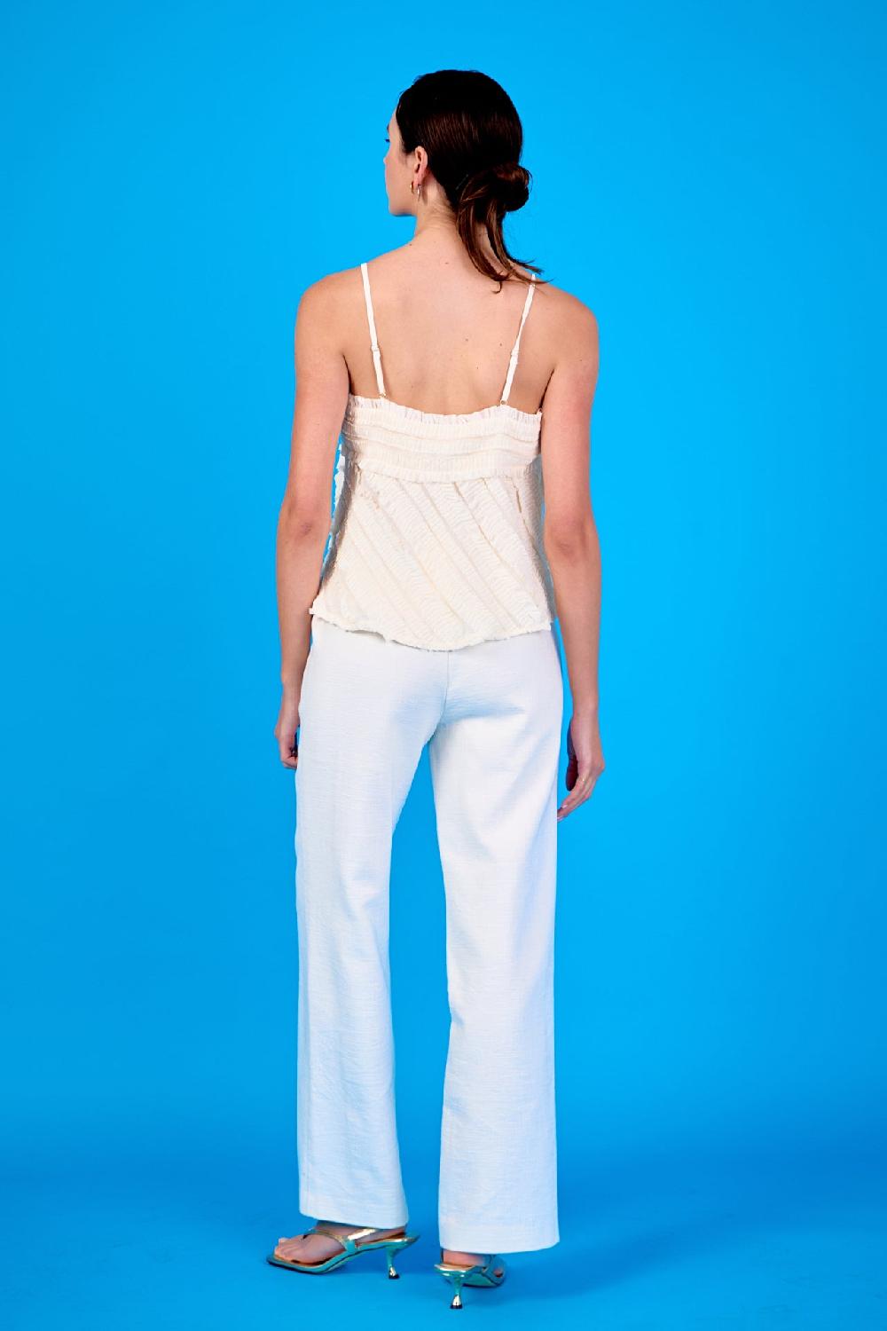 Endless Rose Ruffled Sleeveless Top CREAM