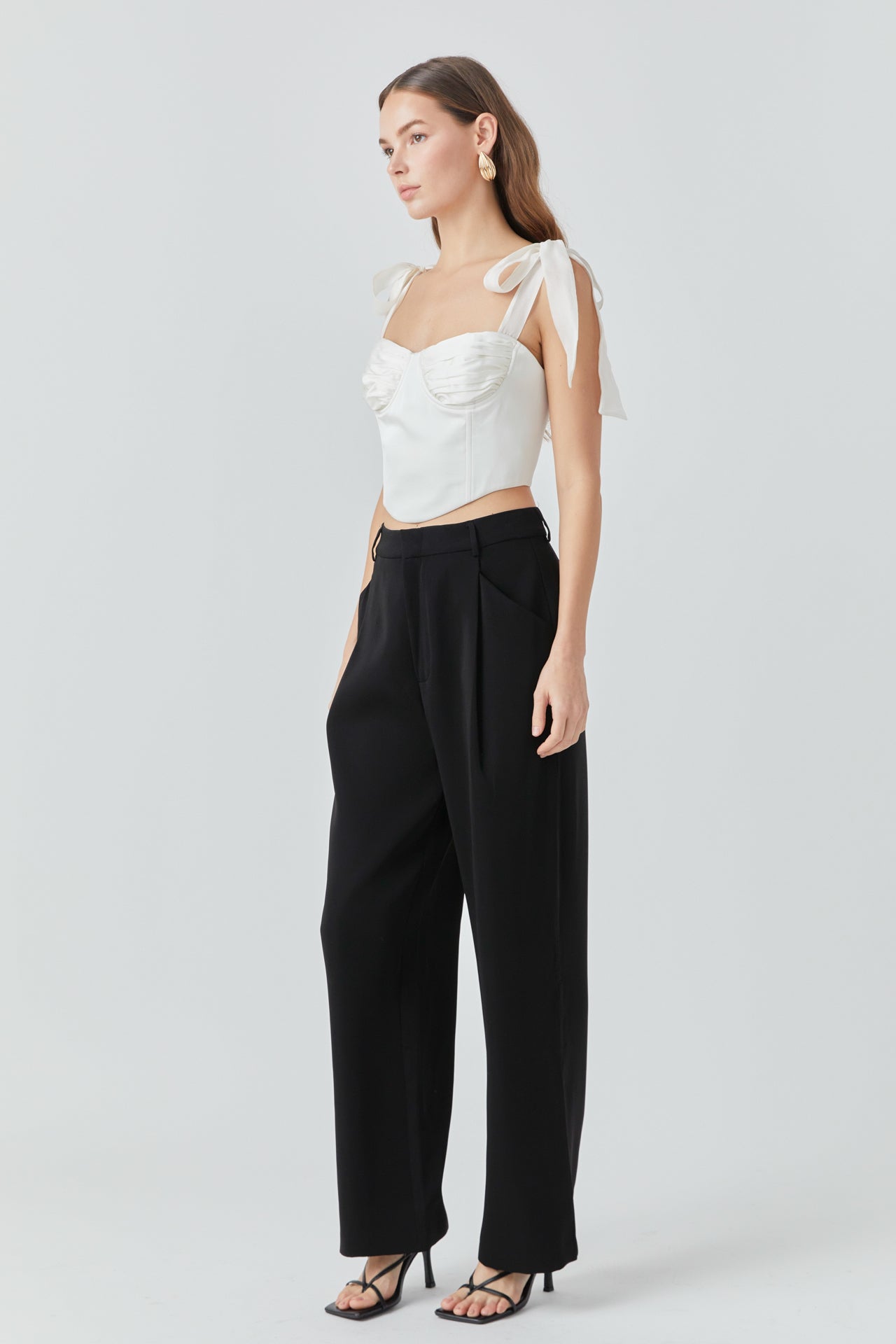 Endless Rose Satin Bustier Top CREAM