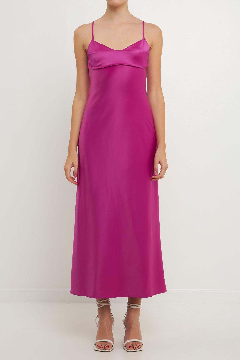 Endless Rose Satin Cut-Out Maxi Dress ORCHID