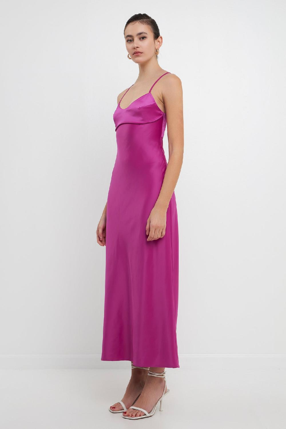 Endless Rose Satin Cut-Out Maxi Dress ORCHID