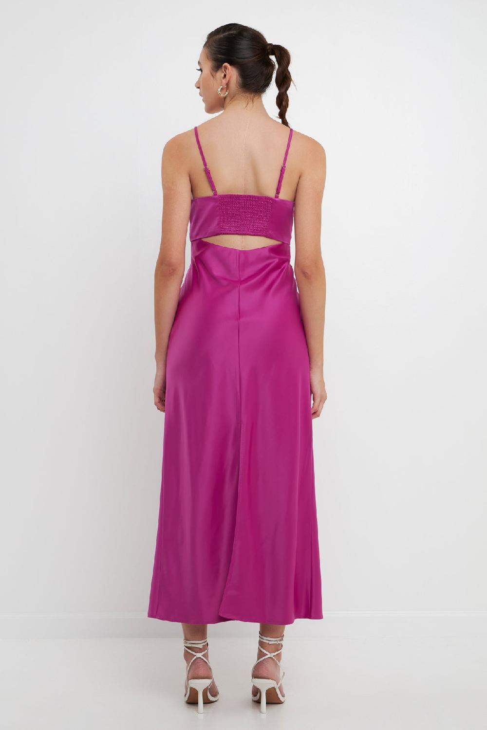 Endless Rose Satin Cut-Out Maxi Dress ORCHID