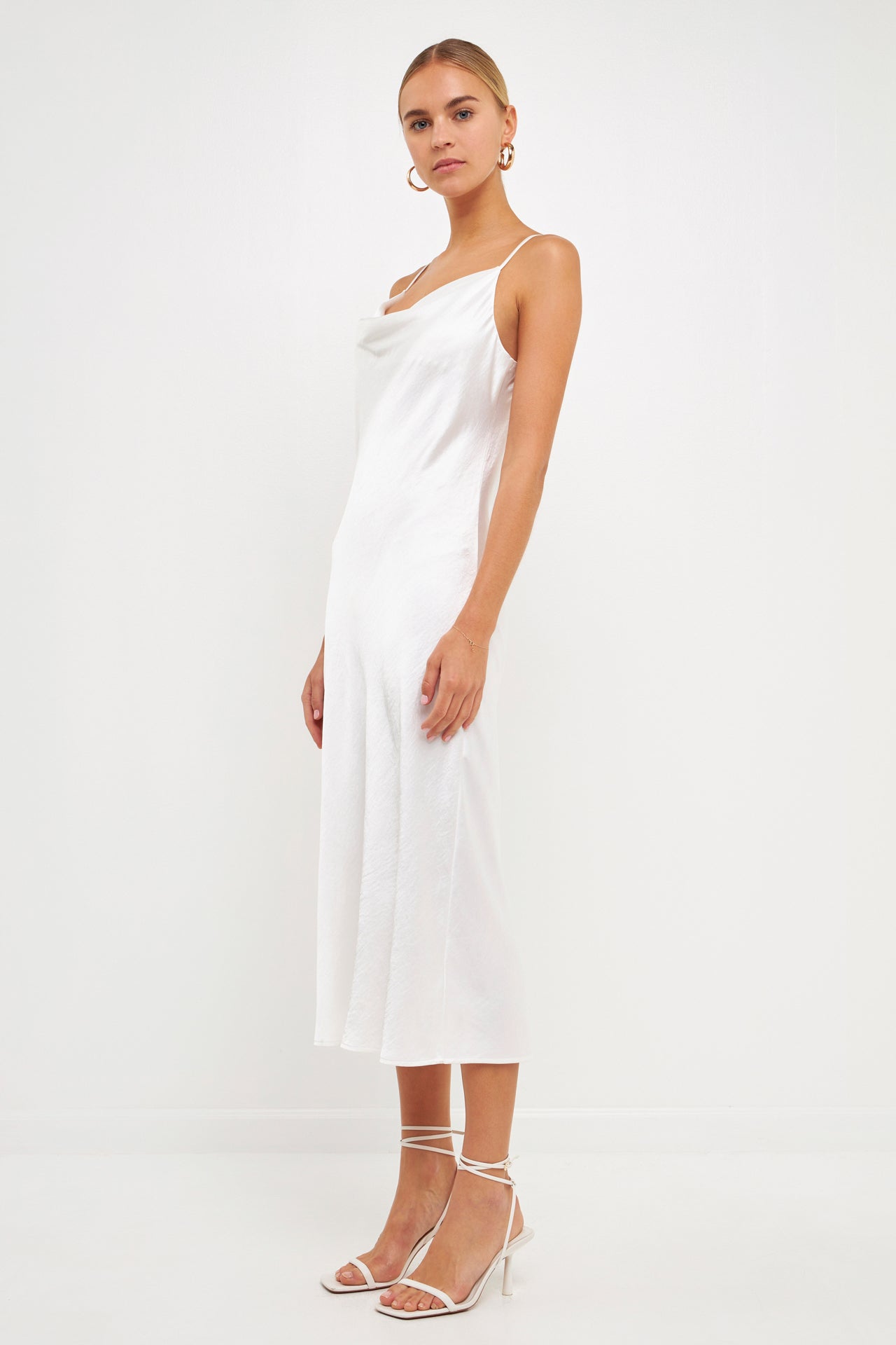 Endless Rose Satin Midi Dress WHITE