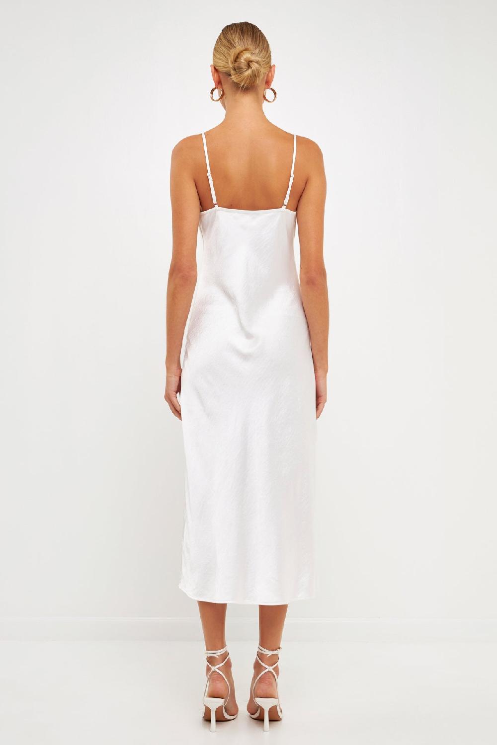 Endless Rose Satin Midi Dress WHITE